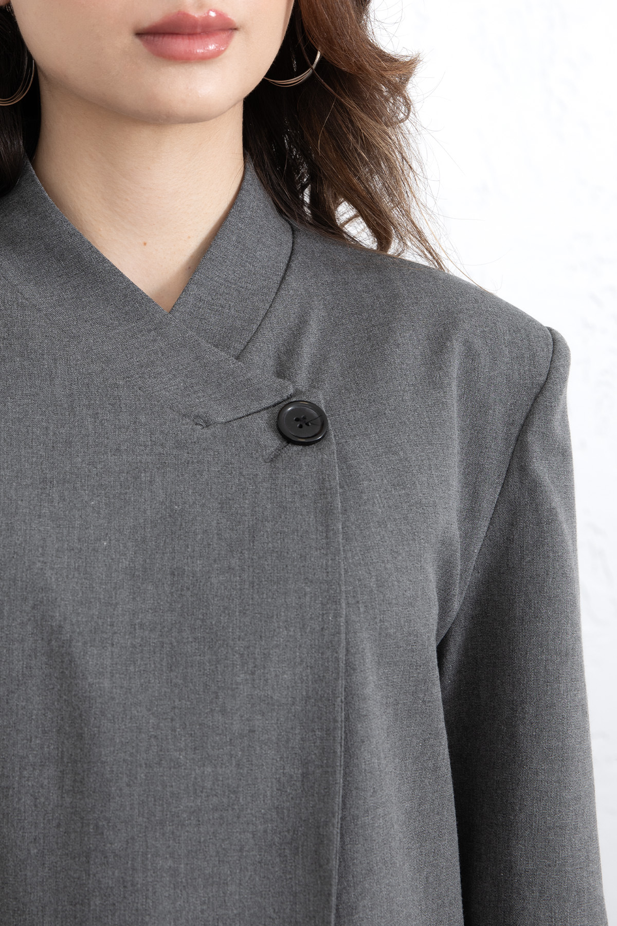 Yüksek Yaka Blazer Ceket 269013 - GRİ |  