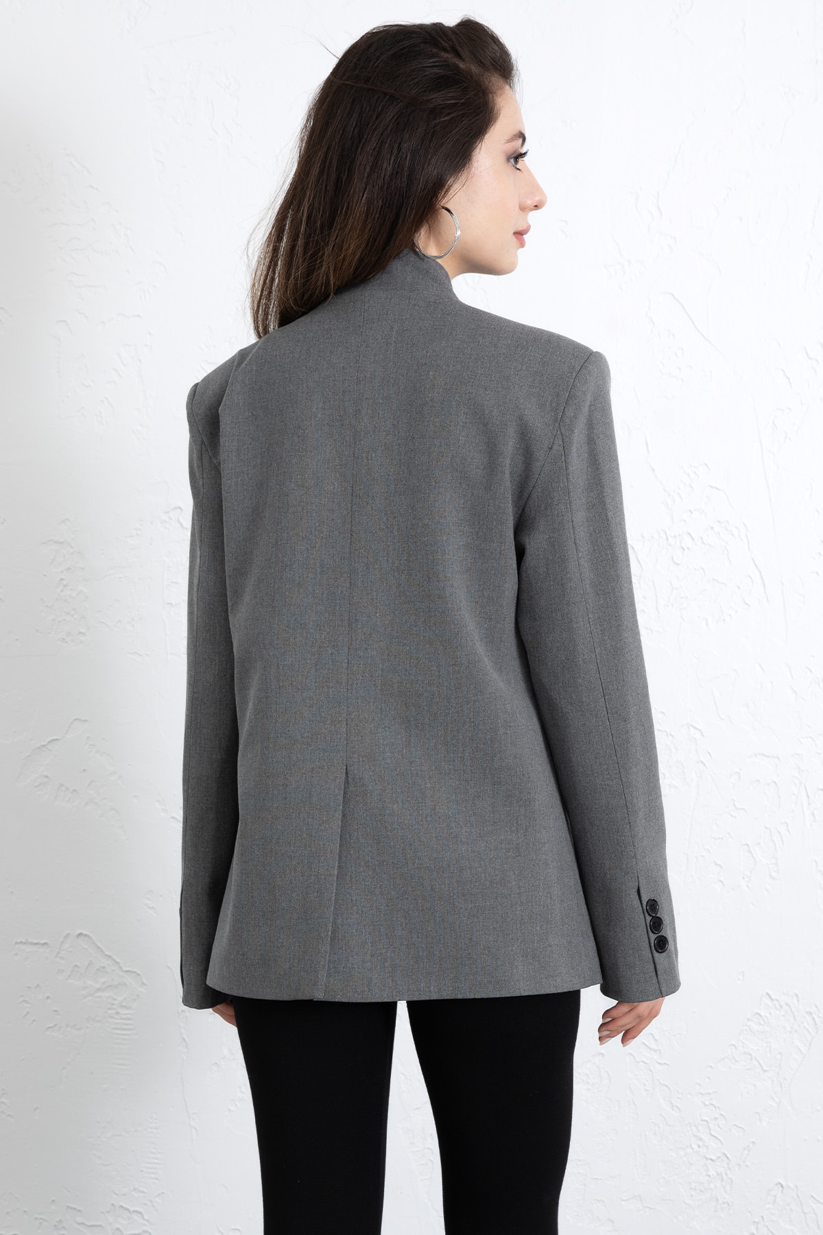 Yüksek Yaka Blazer Ceket 269013 - GRİ |  