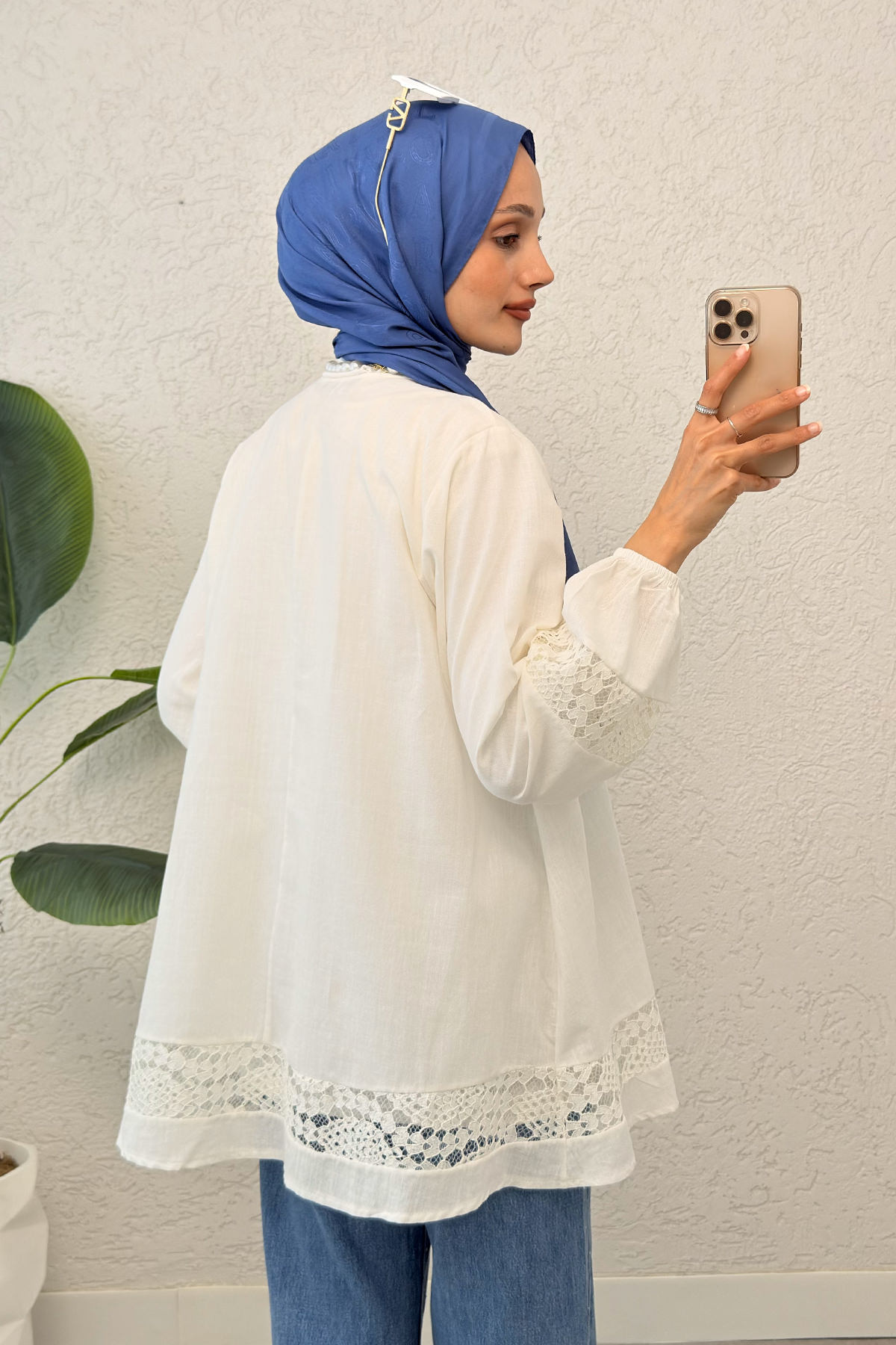 Dantel Detaylı Tunik 2305 - BEYAZ |  