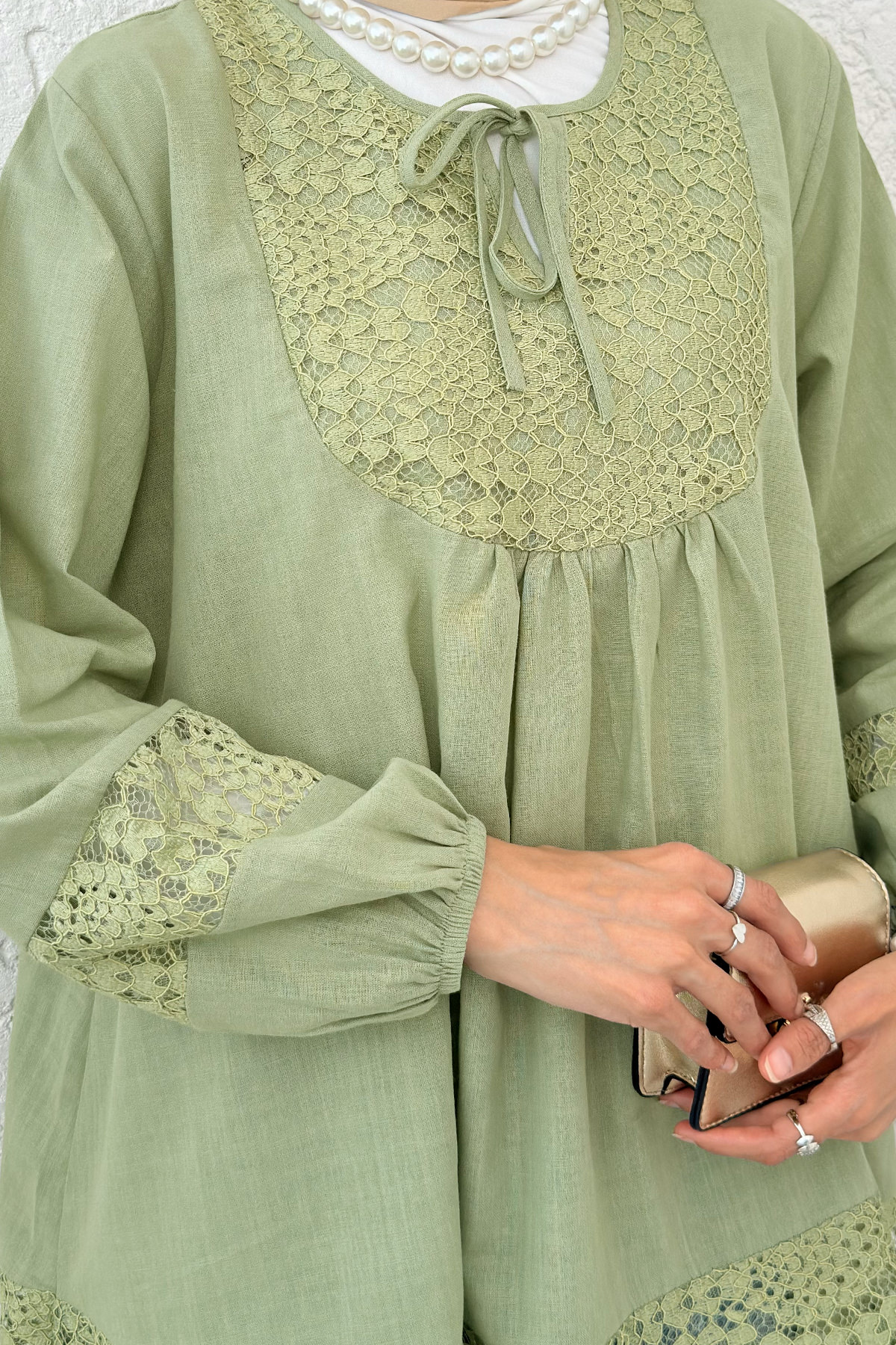 Dantel Detaylı Tunik 2305 - HAKİ |  