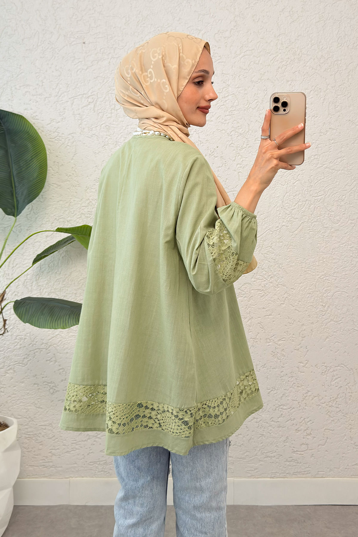 Dantel Detaylı Tunik 2305 - HAKİ |  