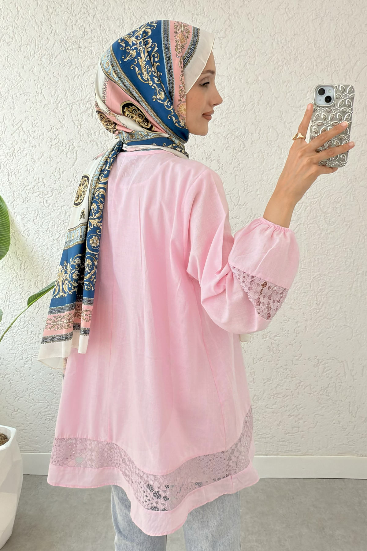 Dantel Detaylı Tunik 2305 - PUDRA |  