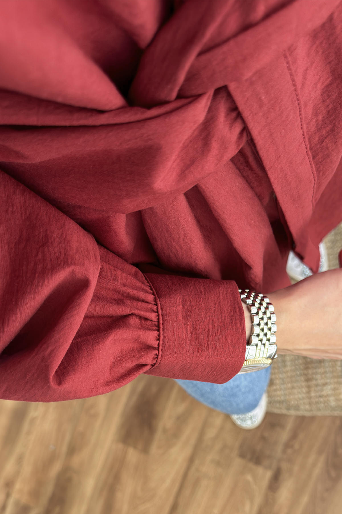 2190 Sabit Kuşaklı Tunik - BORDO |  