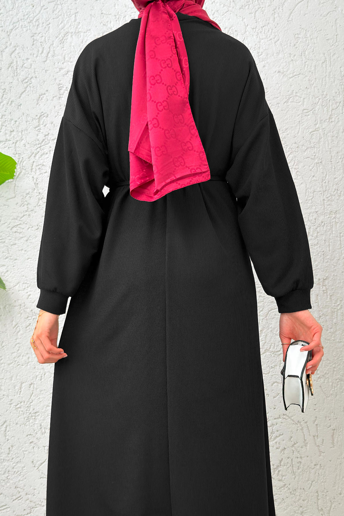 Yarasa Kol Tesettür Elbise 2239 - SİYAH |  