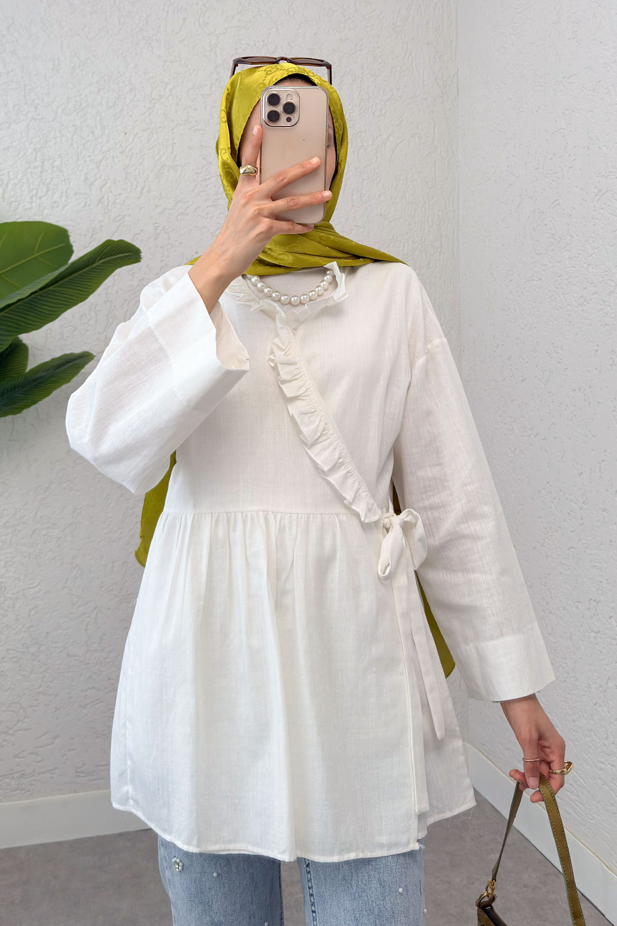 Yandan Bağlamalı Tunik 2151 - KREM |  