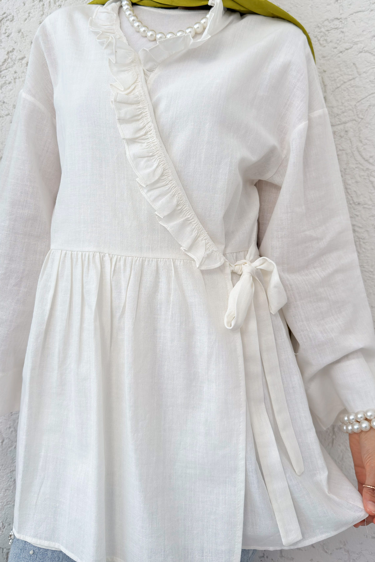 Yandan Bağlamalı Tunik 2151 - KREM |  