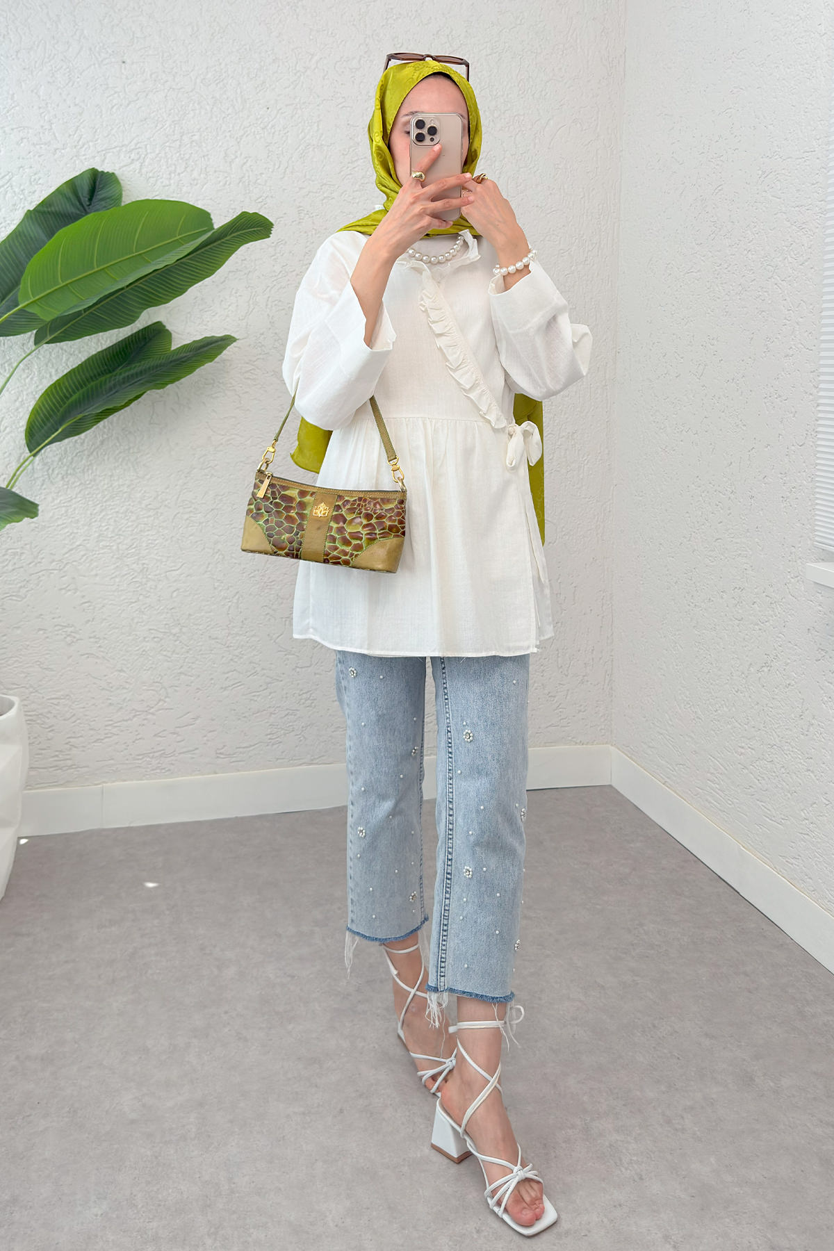 Yandan Bağlamalı Tunik 2151 - KREM |  