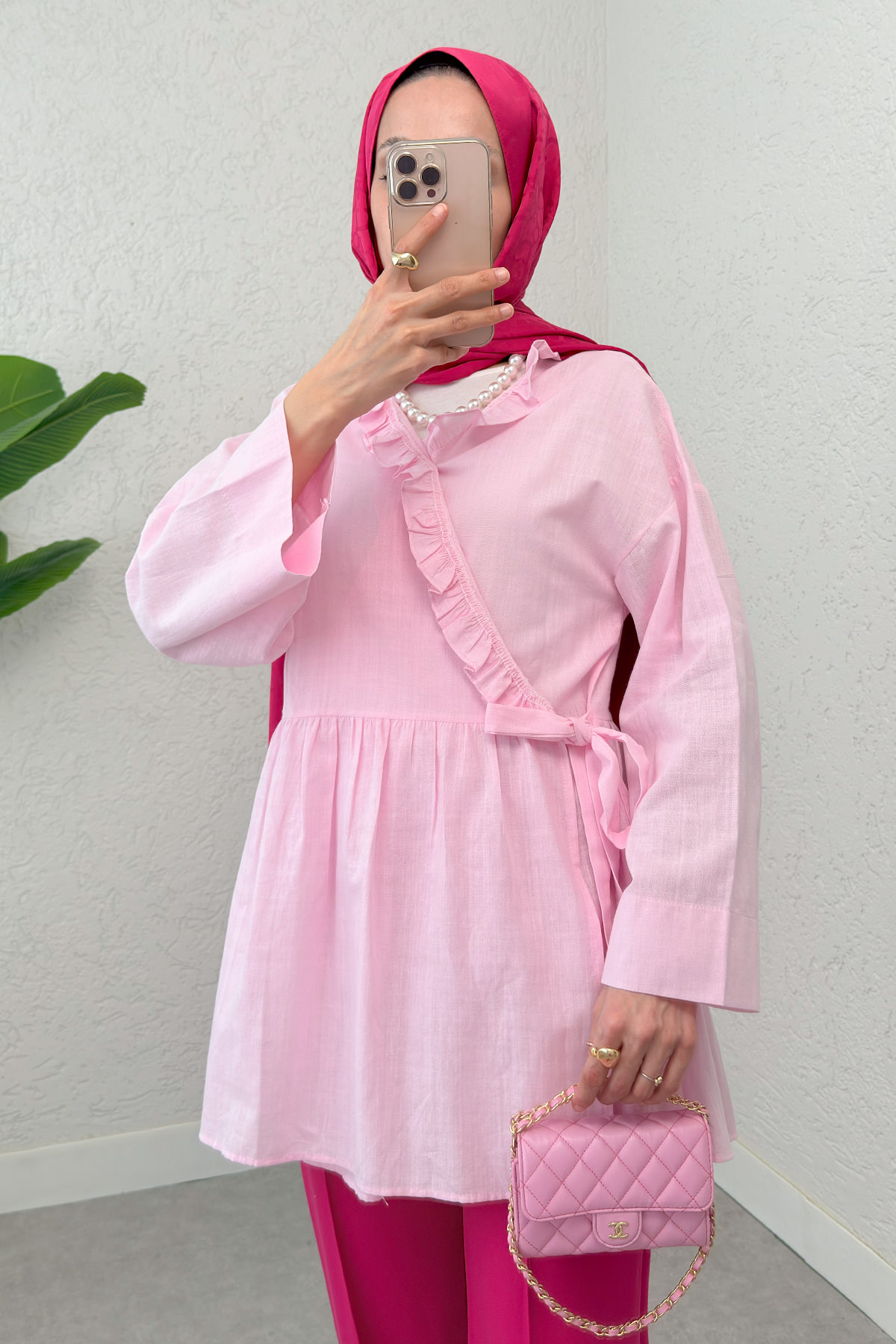 Yandan Bağlamalı Tunik 2151 - PEMBE |  