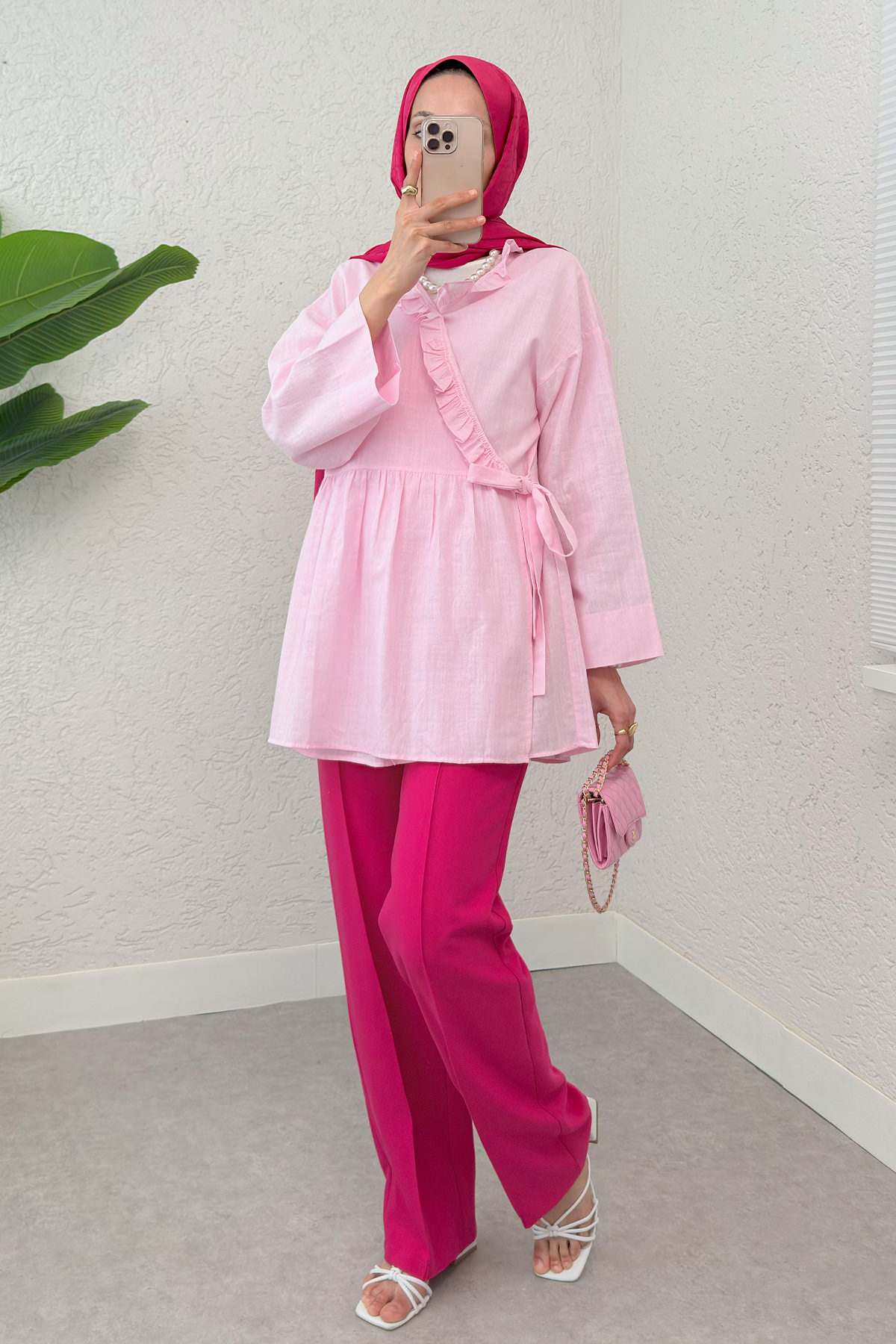 Yandan Bağlamalı Tunik 2151 - PEMBE |  
