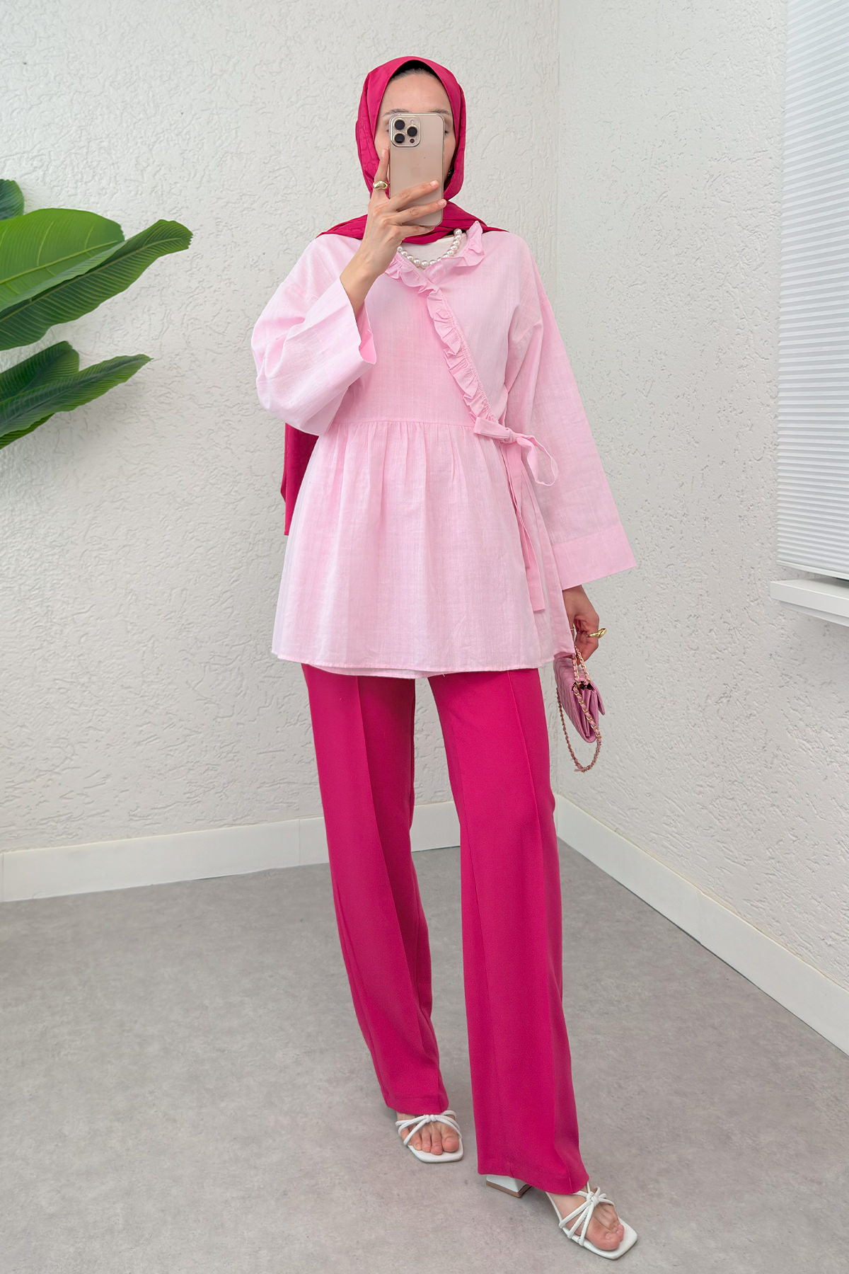 Yandan Bağlamalı Tunik 2151 - PEMBE |  