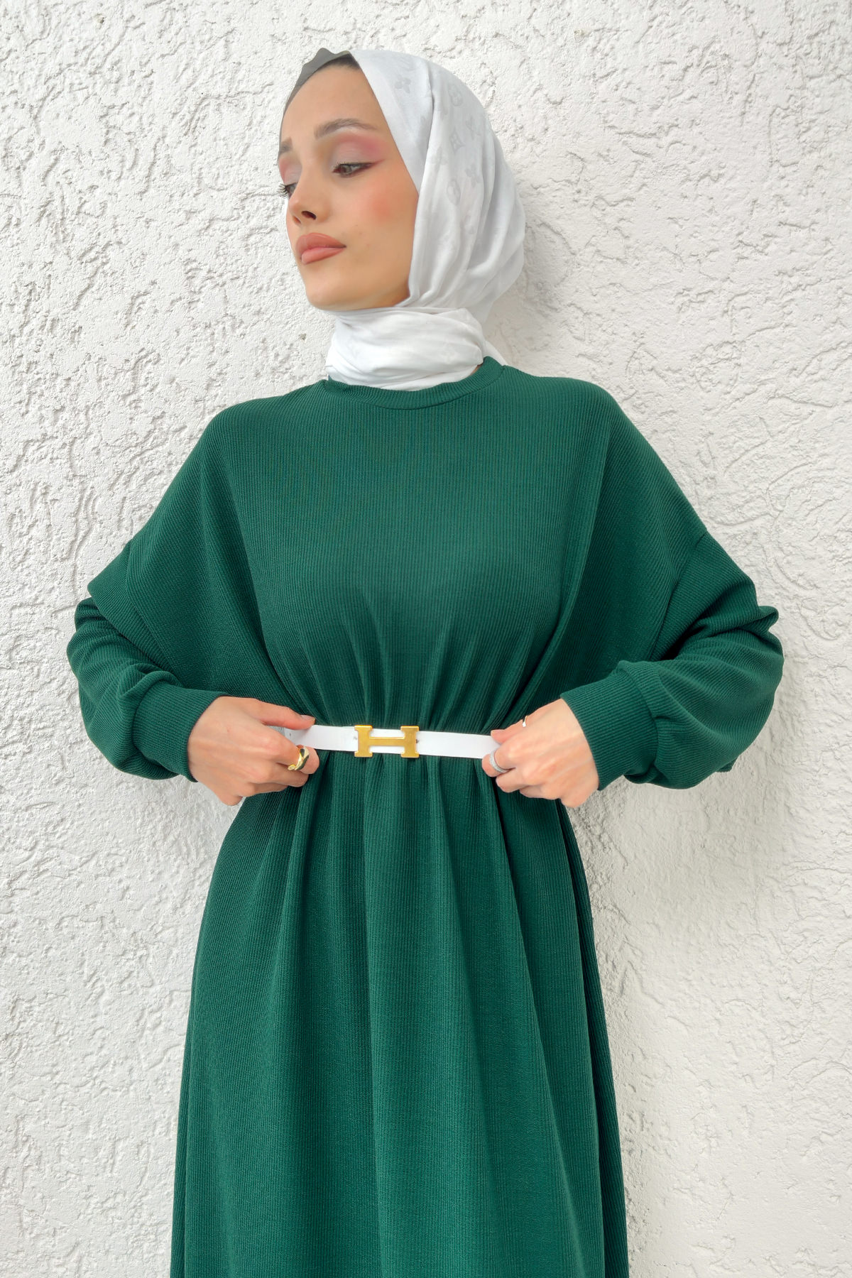 Abaya Tesettür Elbise 2239 - ZÜMRÜT YEŞİLİ |  
