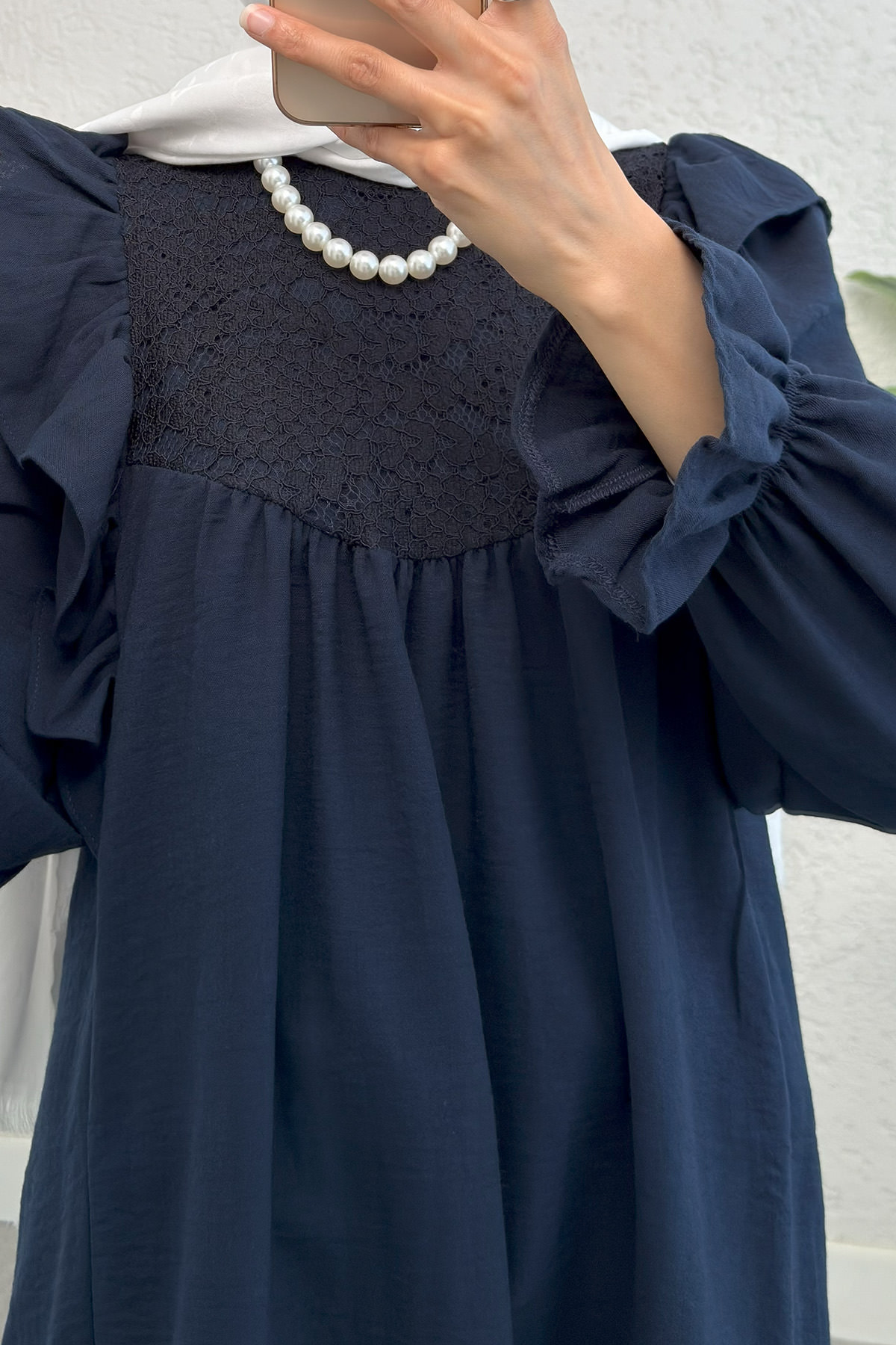 Omuz Fırfır Detaylı Tunik 2044 - LACİVERT |  