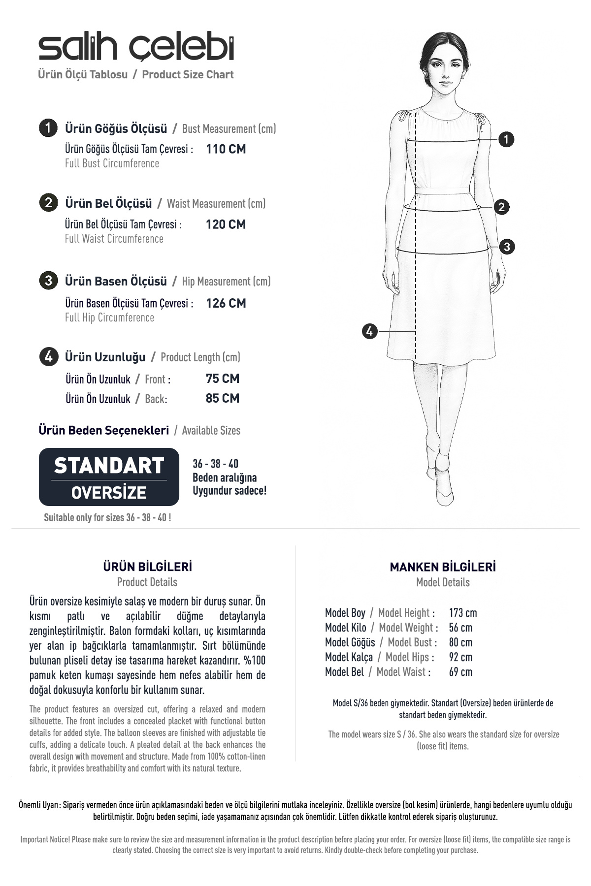 Manşet Bağcıklı Keten Gömlek 2320 - BEJ |  