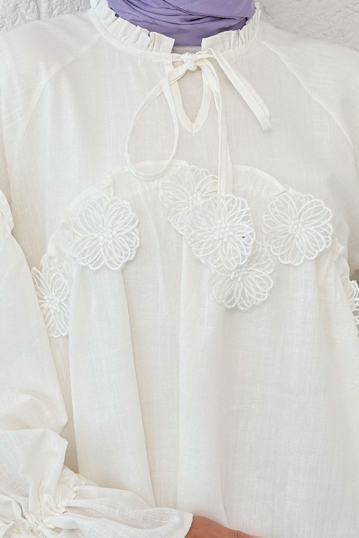 Brode Detaylı Tunik 2311 - KREM |  