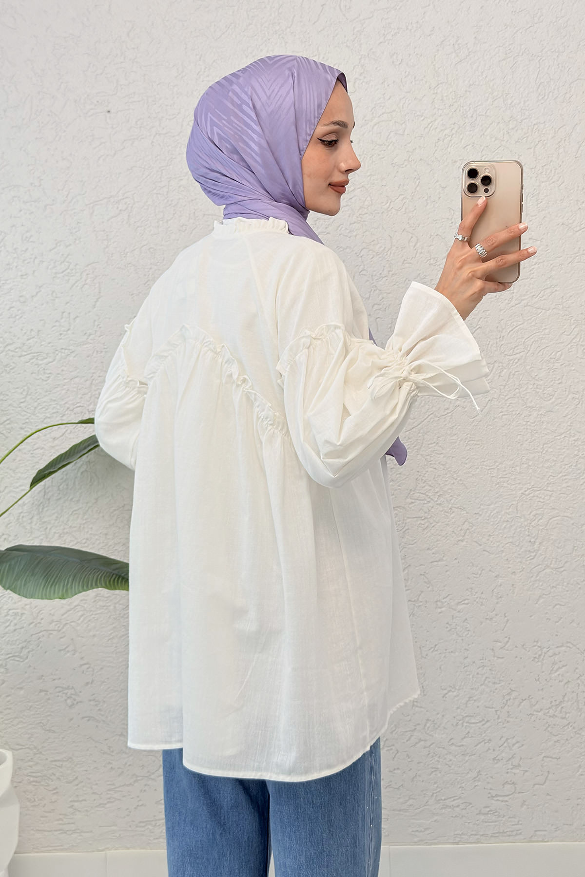 Brode Detaylı Tunik 2311 - KREM |  