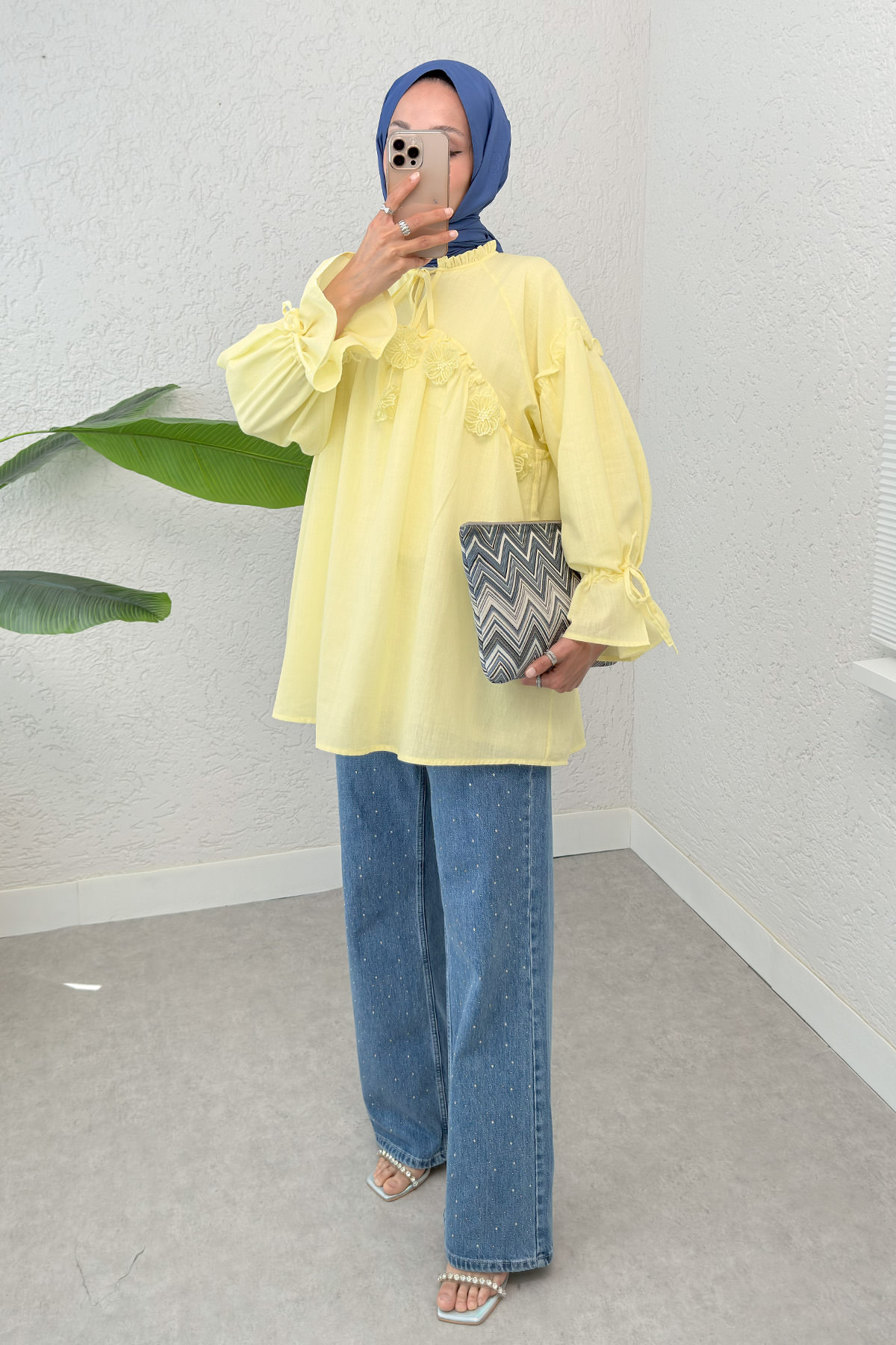 Brode Detaylı Tunik 2311 - SARI |  