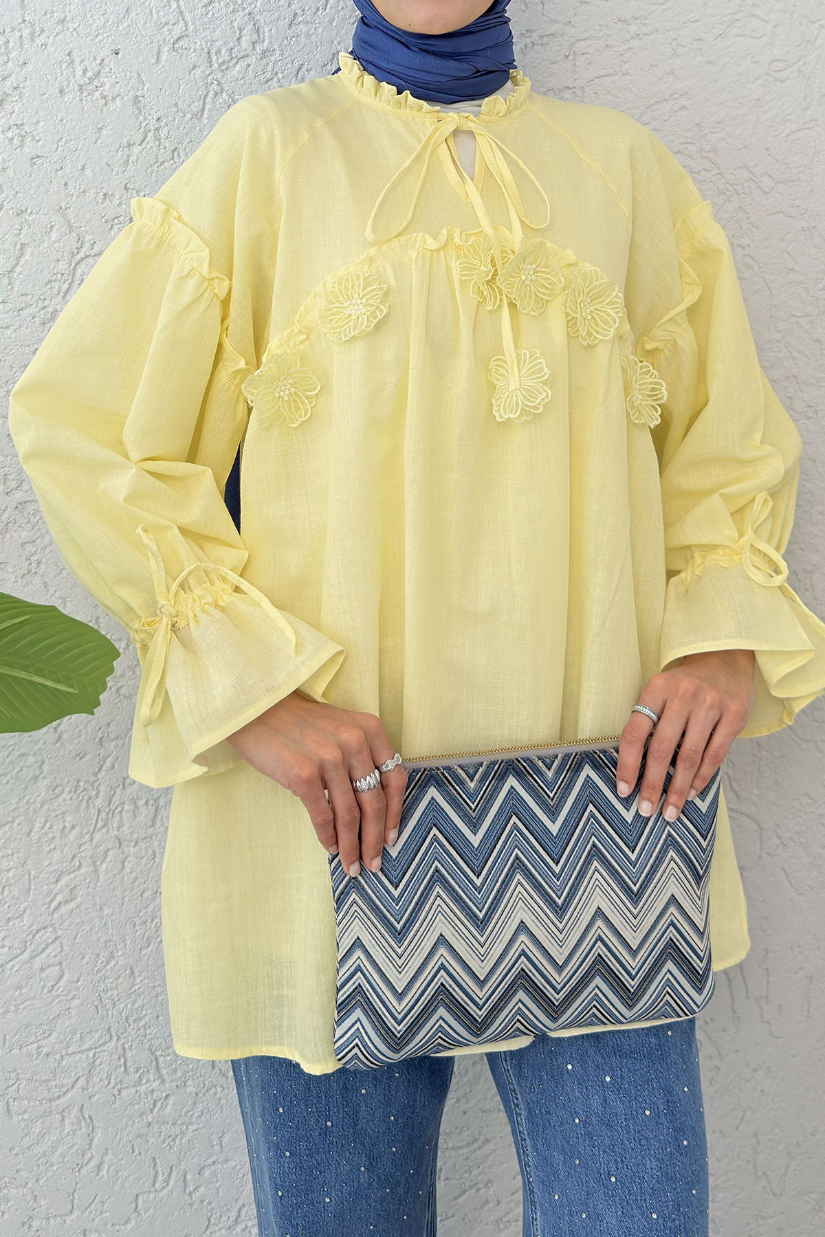 Brode Detaylı Tunik 2311 - SARI |  