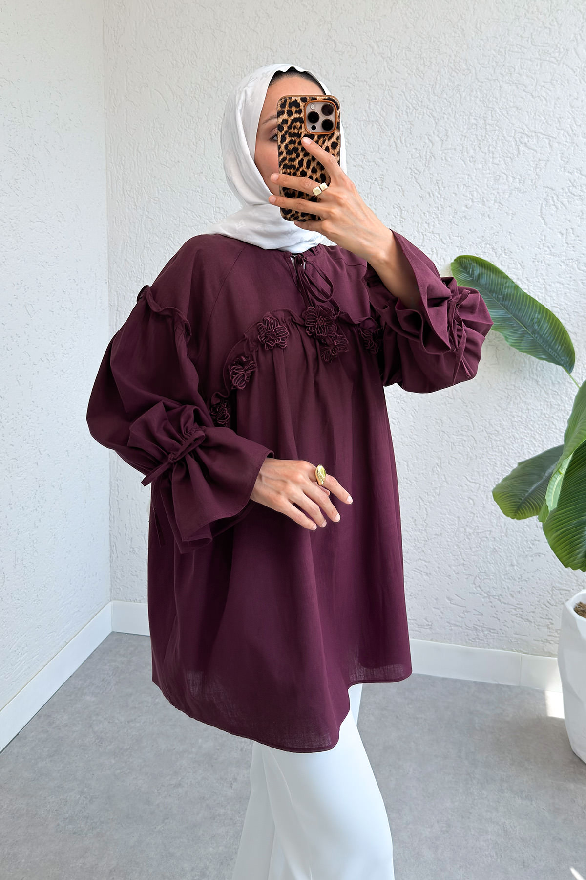 Brode Detaylı Tunik 2311 - BORDO |  
