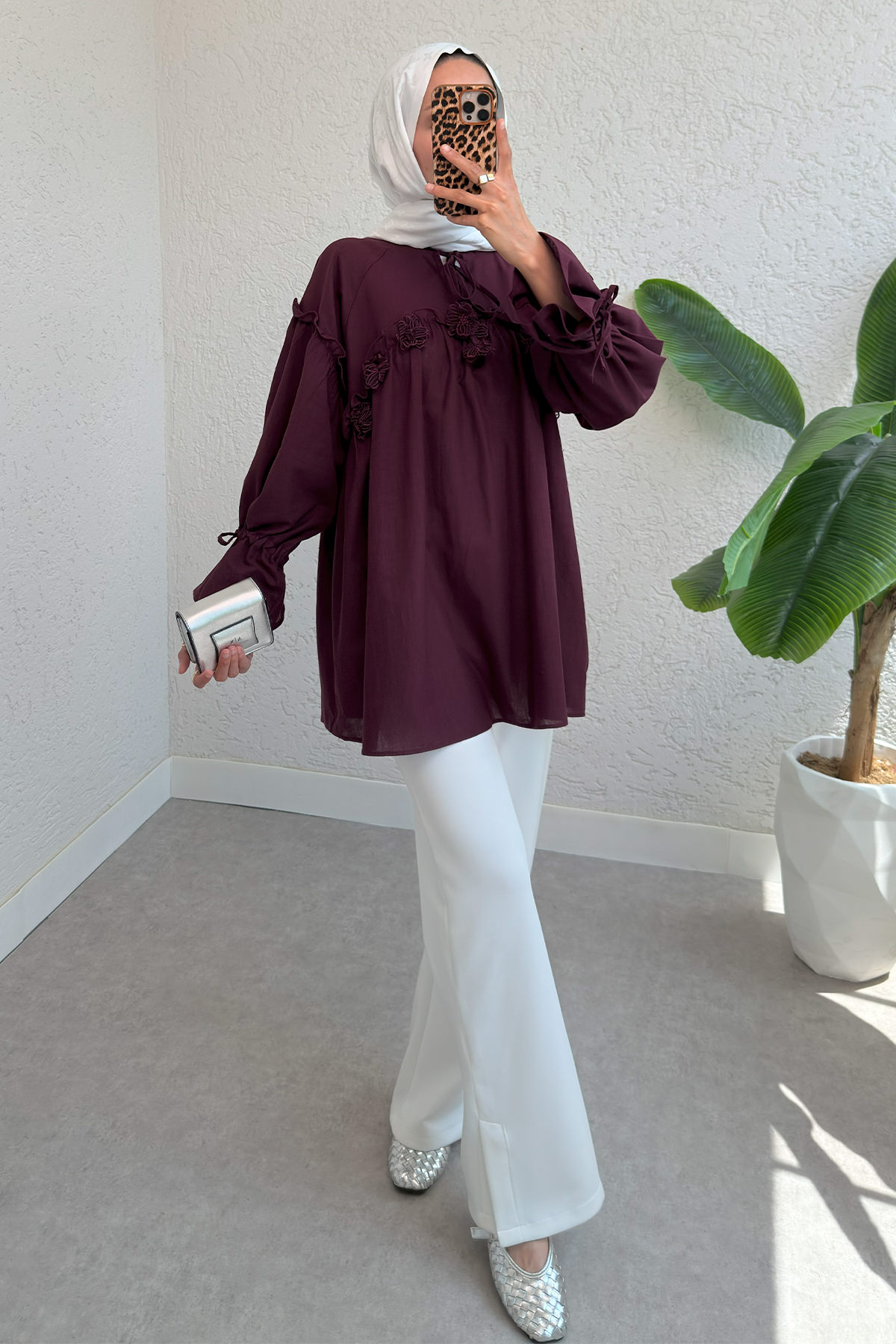 Brode Detaylı Tunik 2311 - BORDO |  