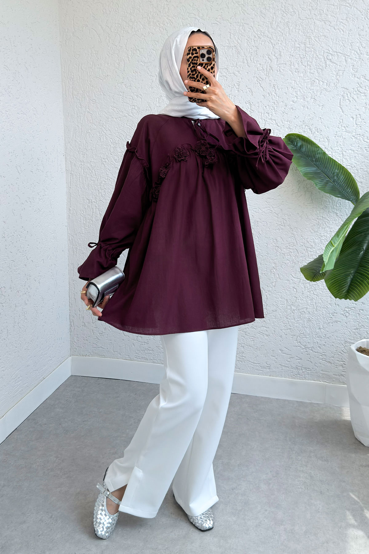 Brode Detaylı Tunik 2311 - BORDO |  