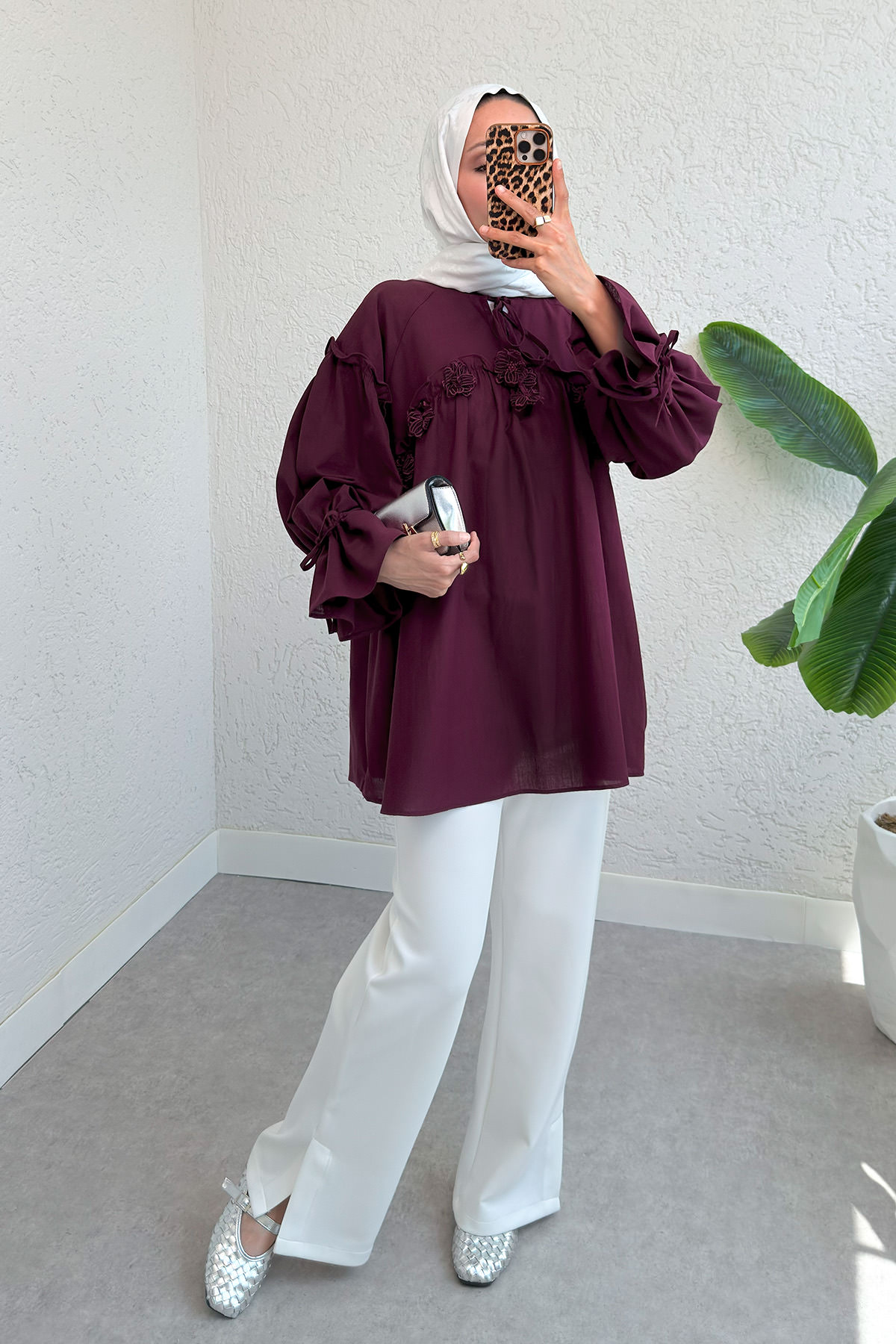 Brode Detaylı Tunik 2311 - BORDO |  