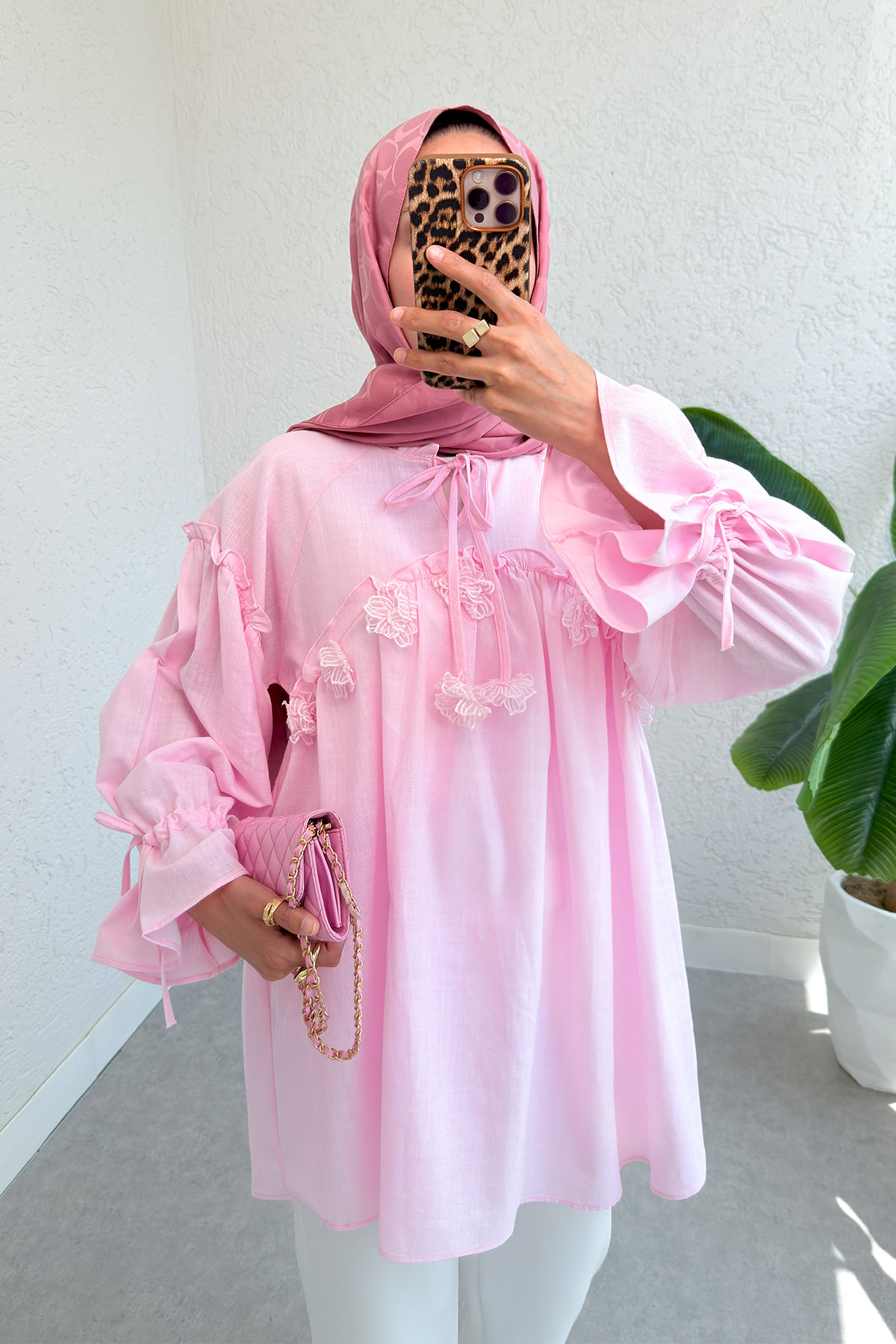 Brode Detaylı Tunik 2311 - PEMBE |  