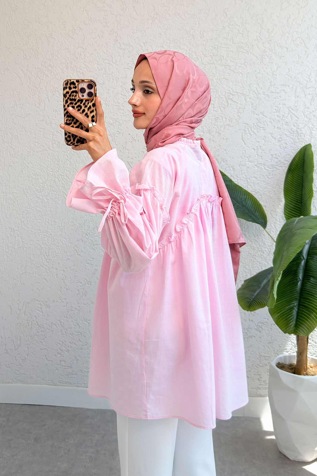 Brode Detaylı Tunik 2311 - PEMBE |  