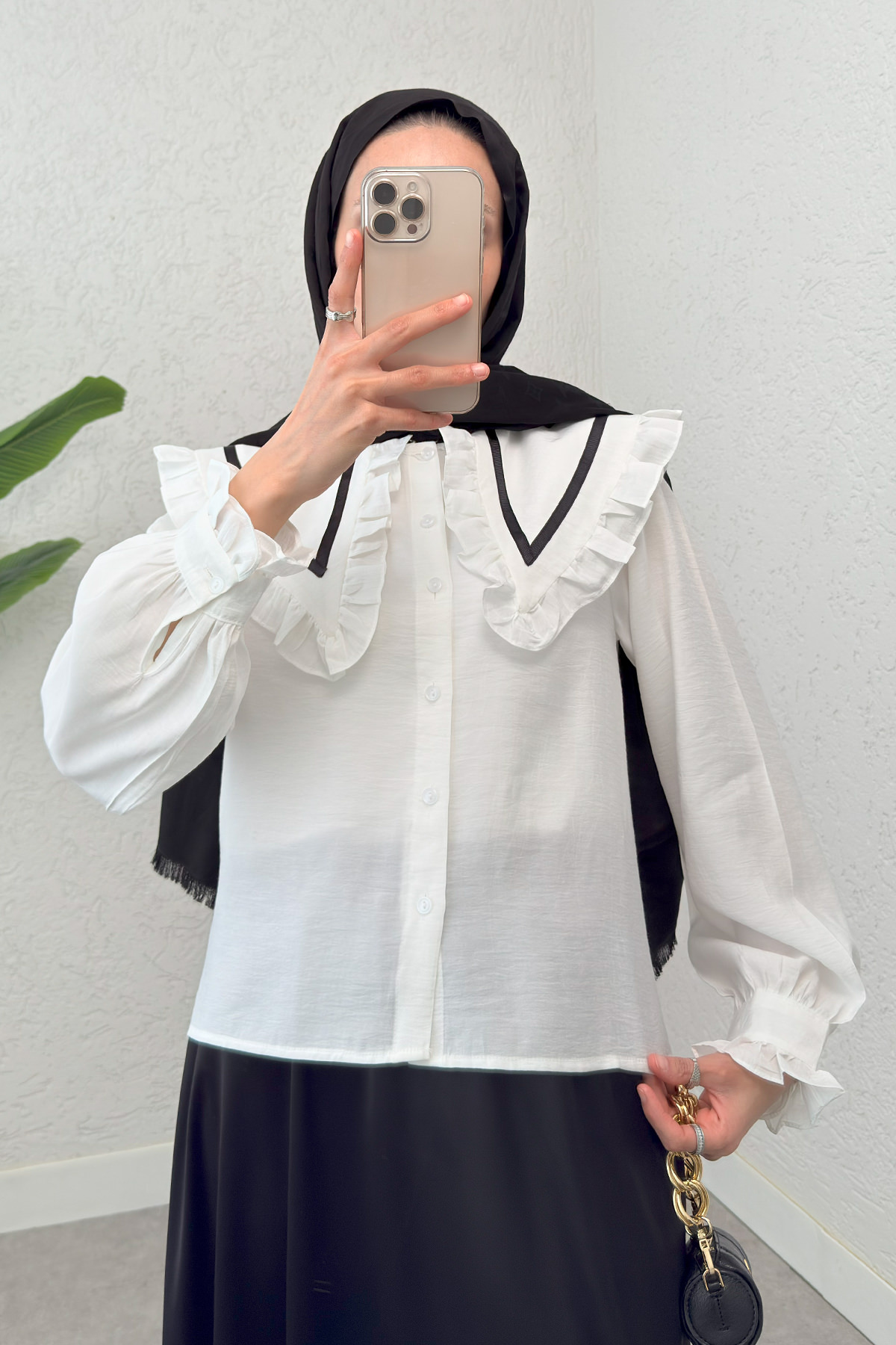 Büyük Bebe Yakalı Gömlek 2278 - KREM |  