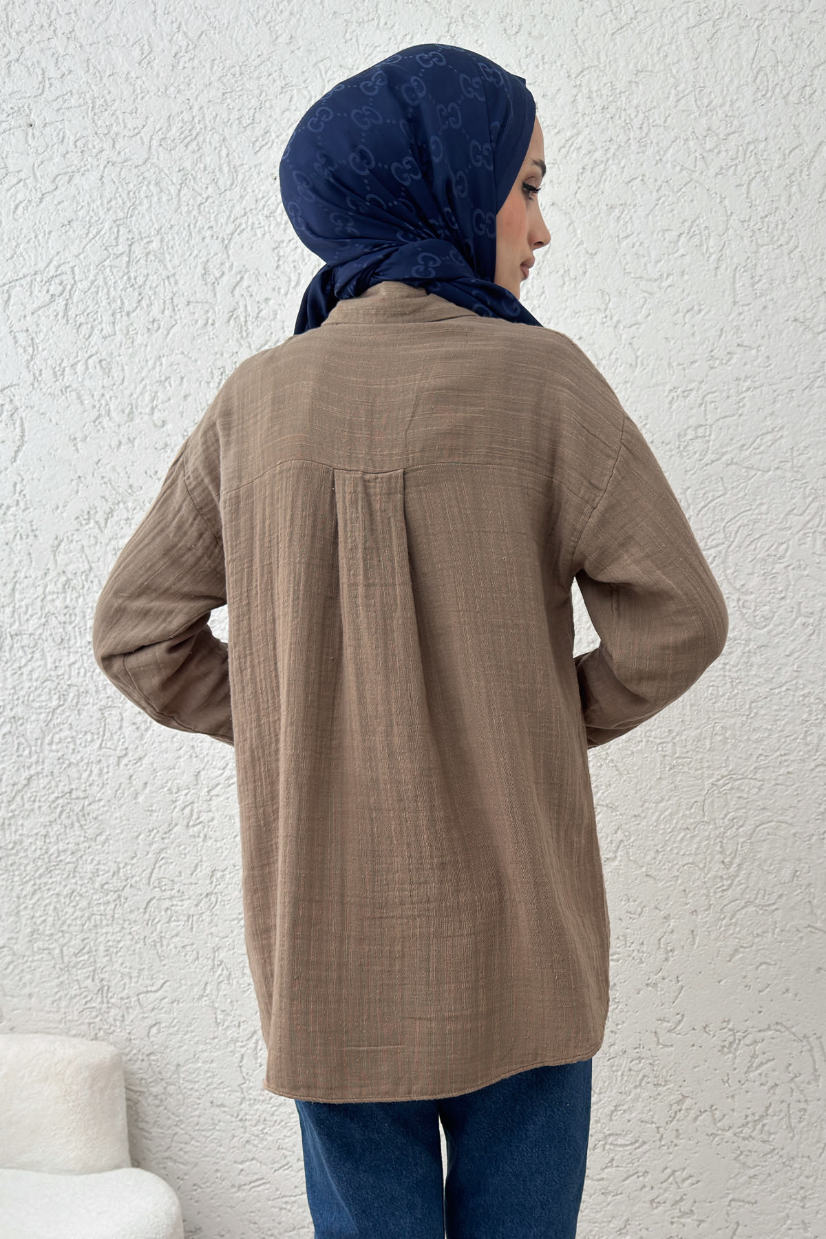 Renkli Cepli Gömlek 2236 - VİZON |  