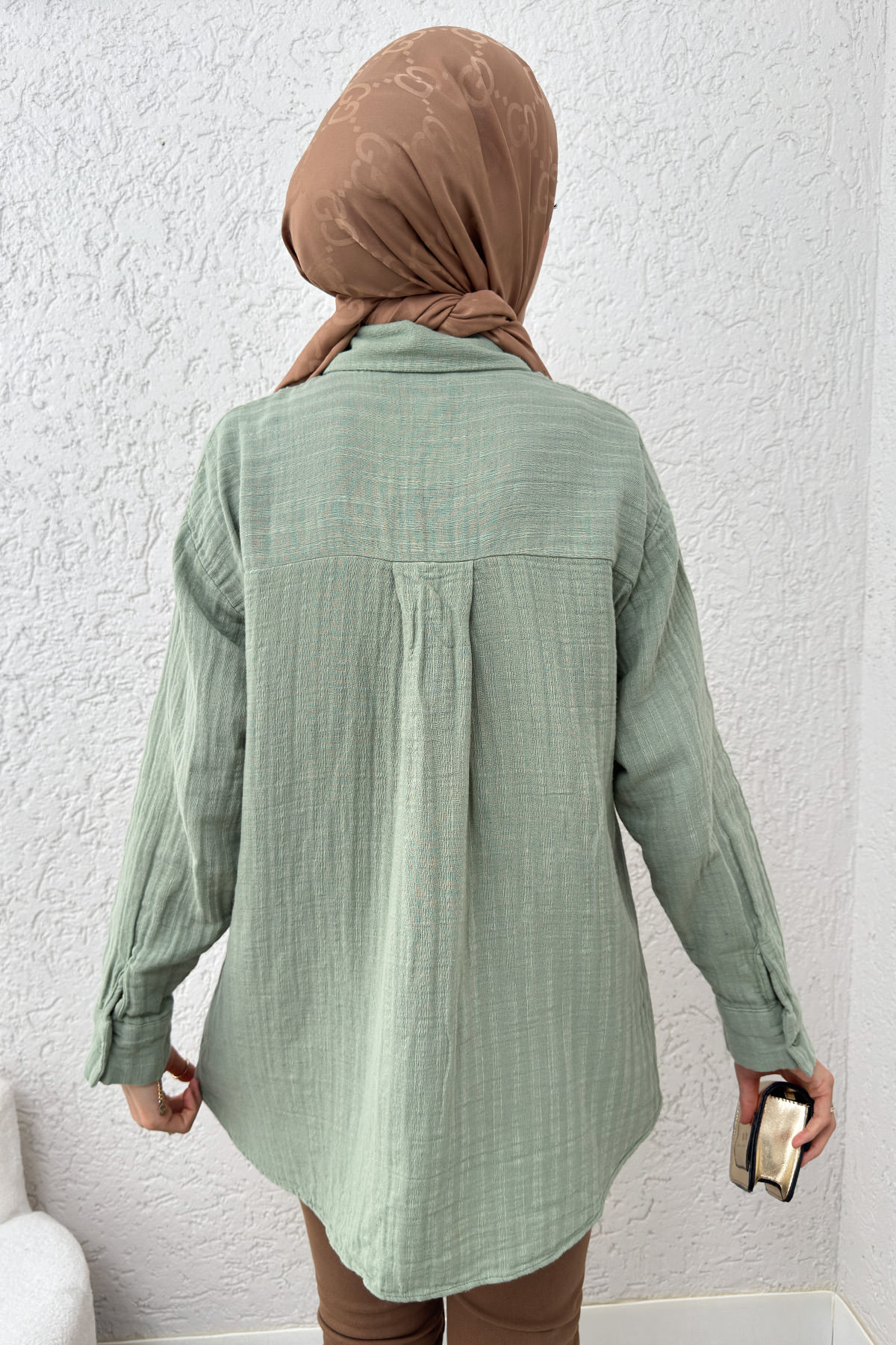 Renkli Cepli Gömlek 2236 - MİNT YEŞİLİ |  