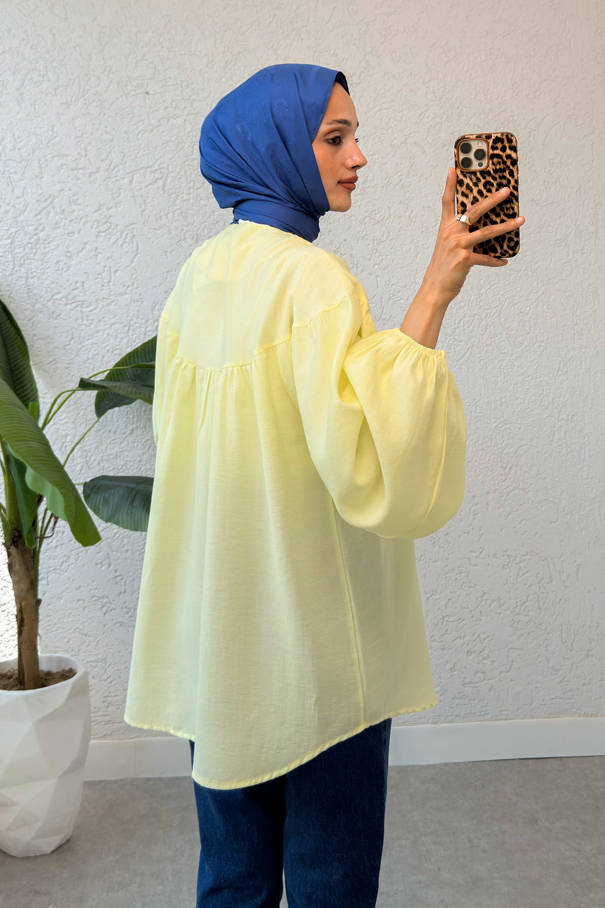 Omuz Fiyonklu Tunik 2327 - SARI |  