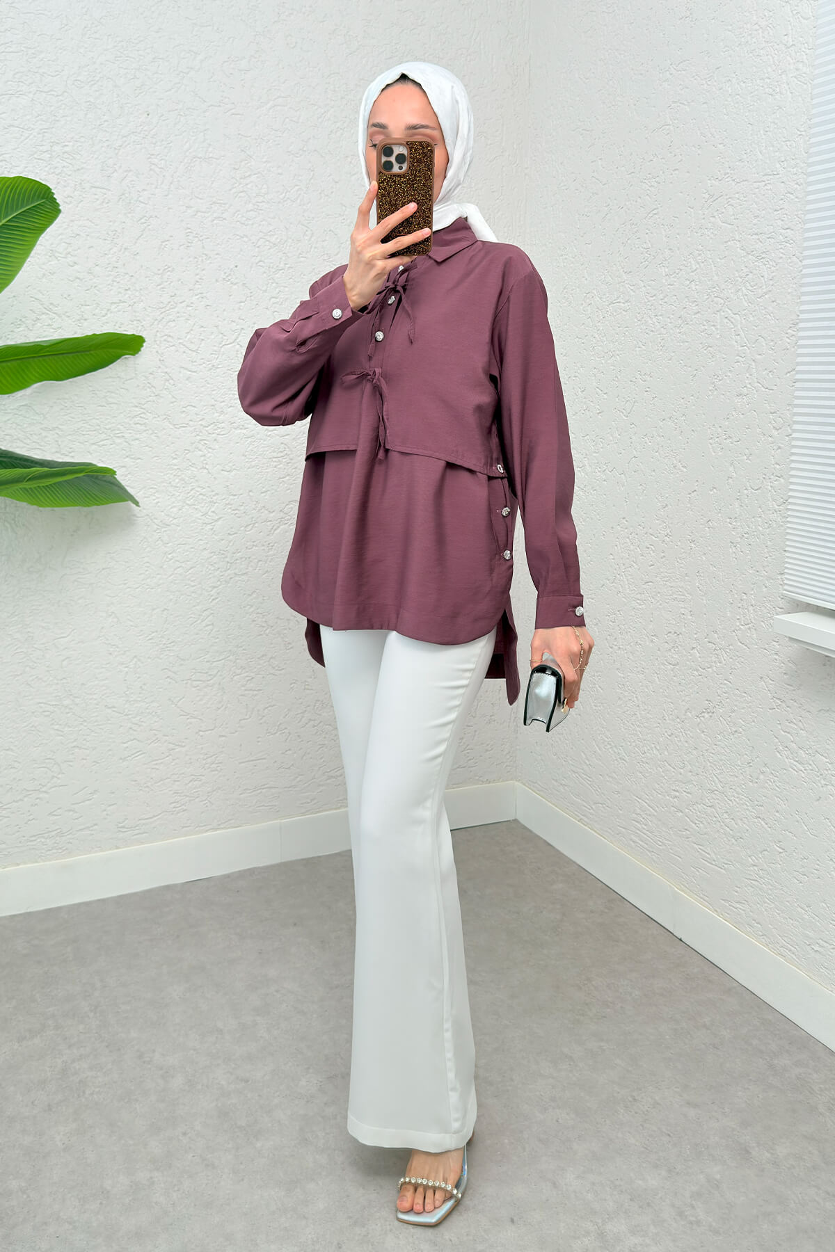 Bolero Detaylı Tunik 2213  - VİŞNE ÇÜRÜĞÜ |  