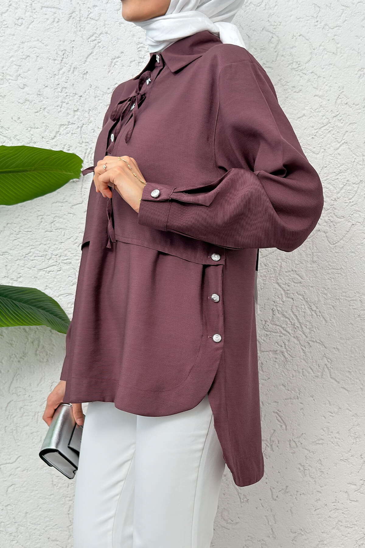 Bolero Detaylı Tunik 2213  - VİŞNE ÇÜRÜĞÜ |  