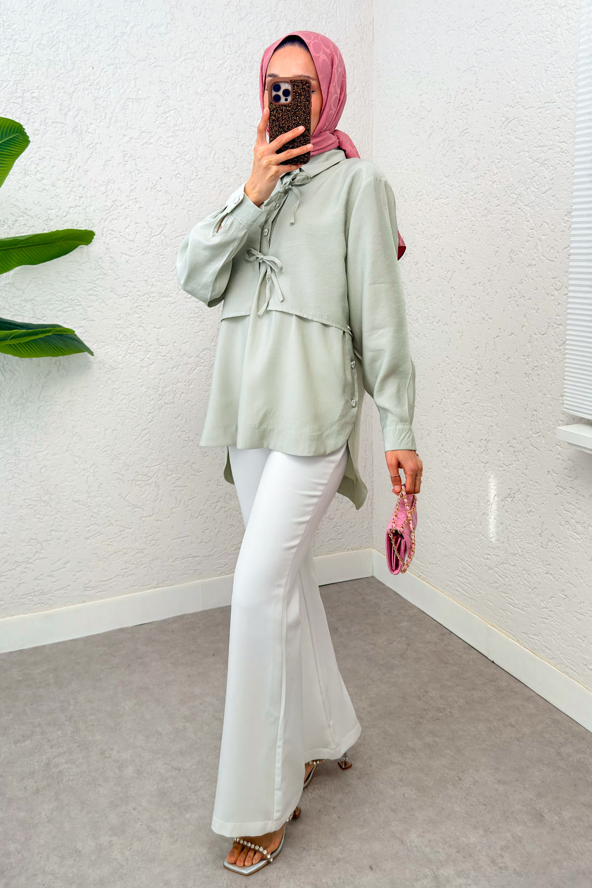 Bolero Detaylı Tunik 2213 - SU YEŞİLİ |  