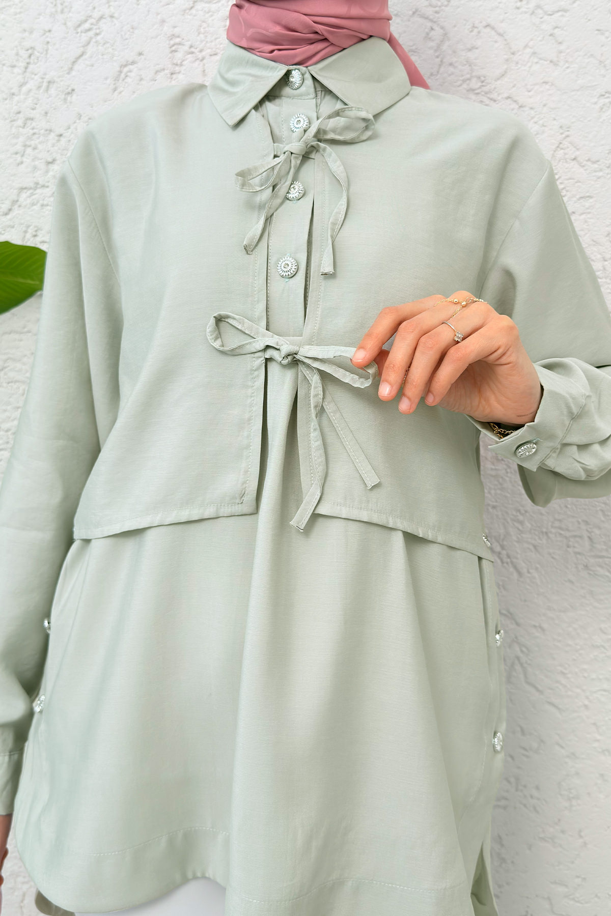 Bolero Detaylı Tunik 2213 - SU YEŞİLİ |  