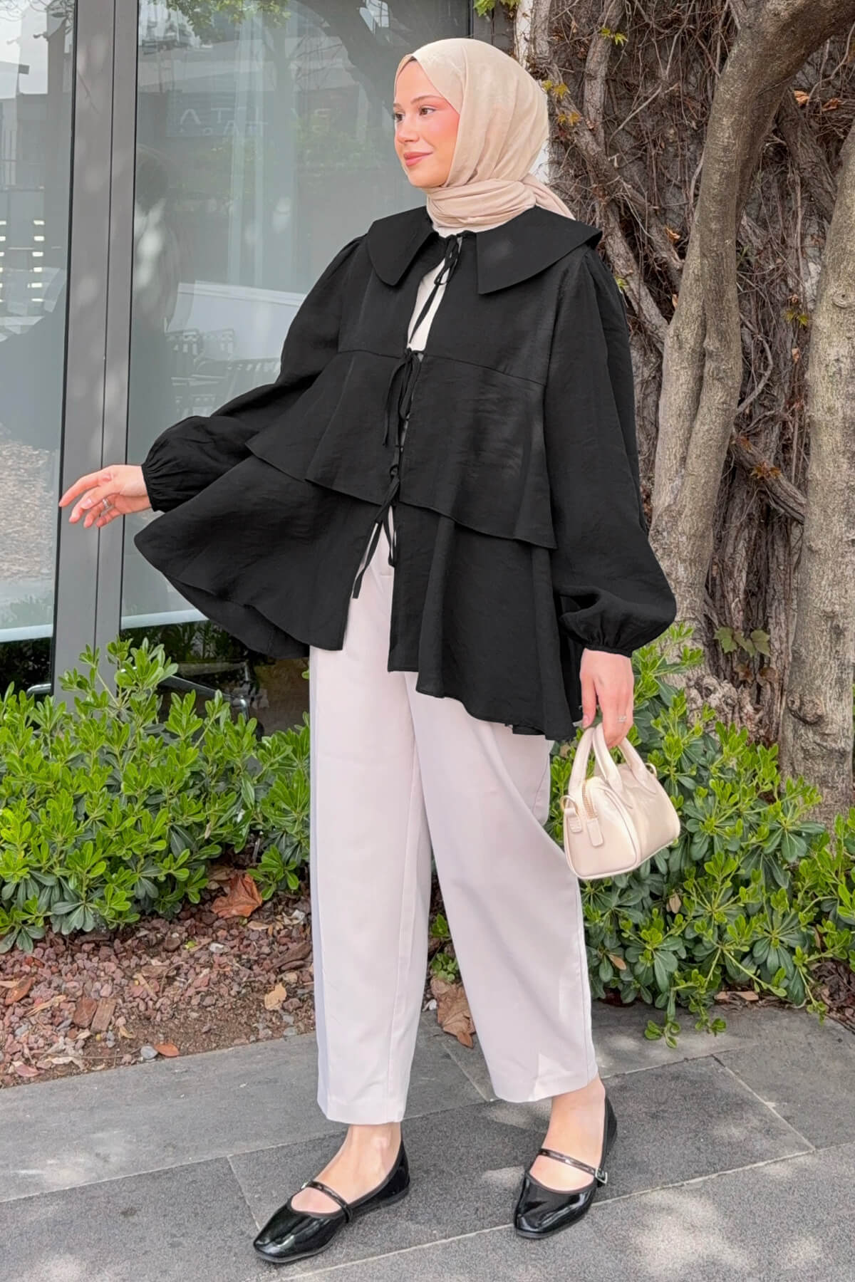 İp Bağcıklı Kat Kat Kimono 2289 - SİYAH |  