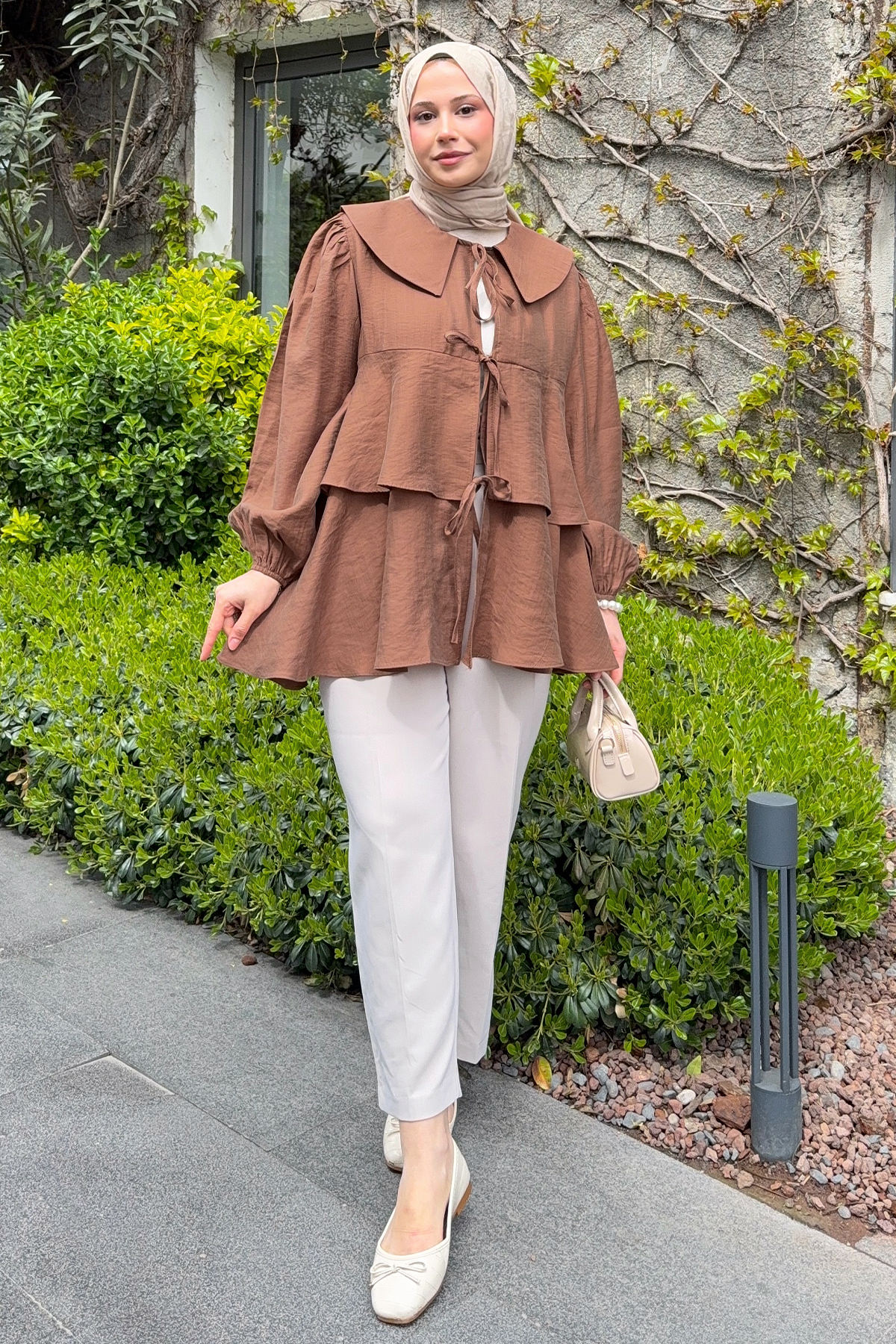 İp Bağcıklı Kat Kat Kimono 2289 - KAHVERENGİ |  