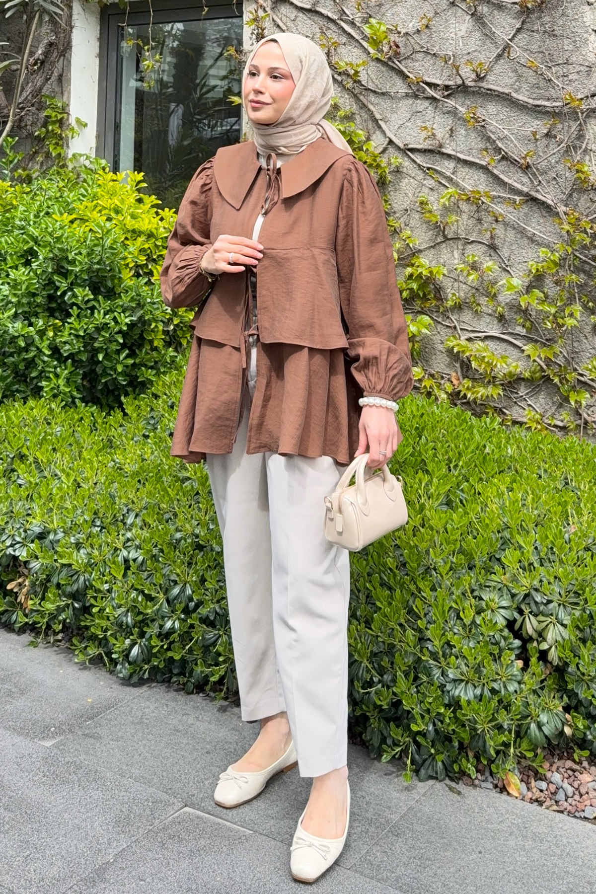 İp Bağcıklı Kat Kat Kimono 2289 - KAHVERENGİ |  