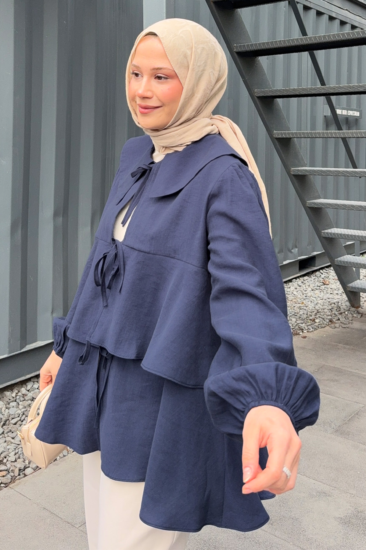 İp Bağcıklı Kat Kat Kimono 2289 - LACİVERT |  