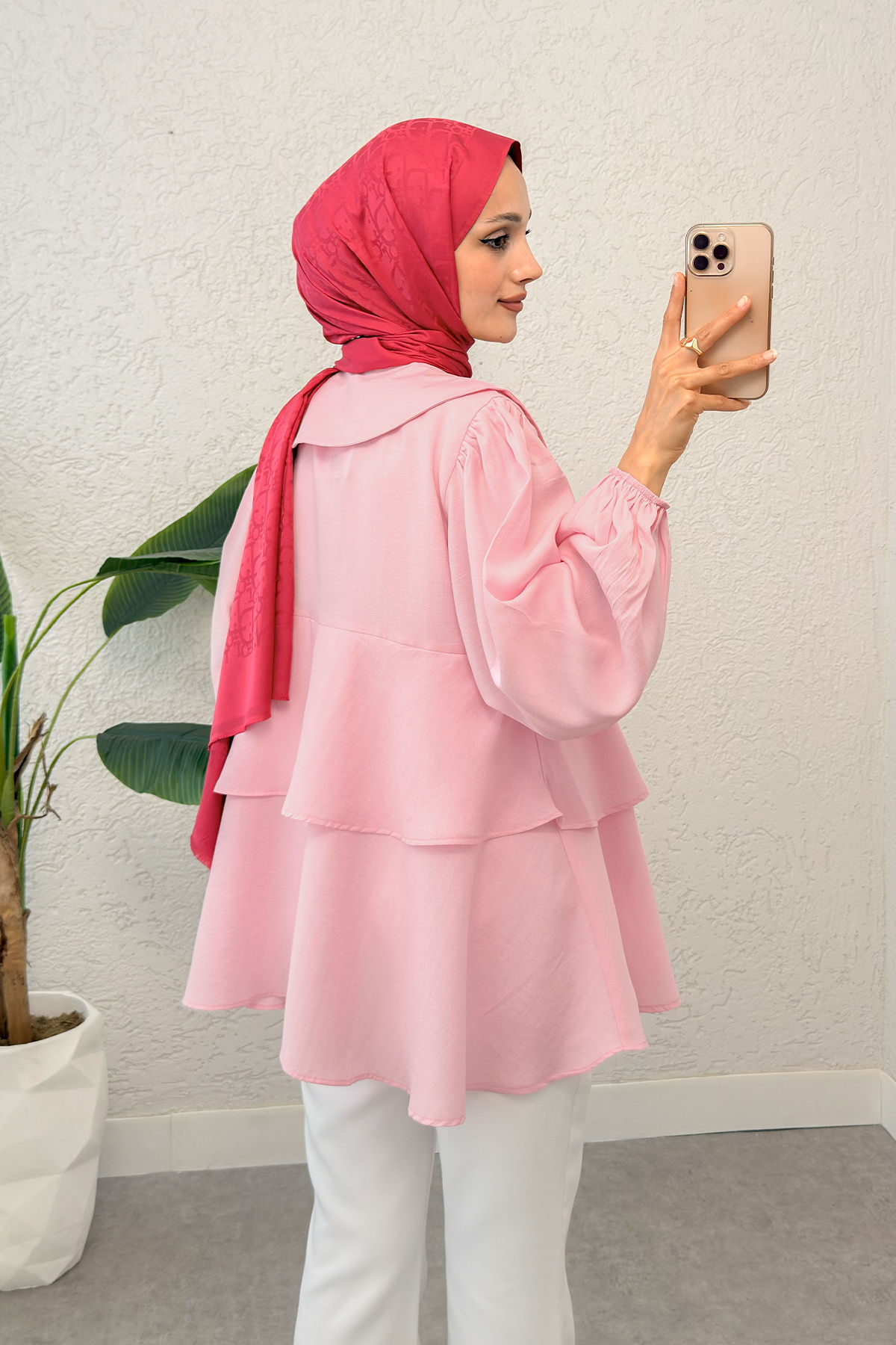 İp Bağcıklı Kat Kat Kimono 2289 - PEMBE |  