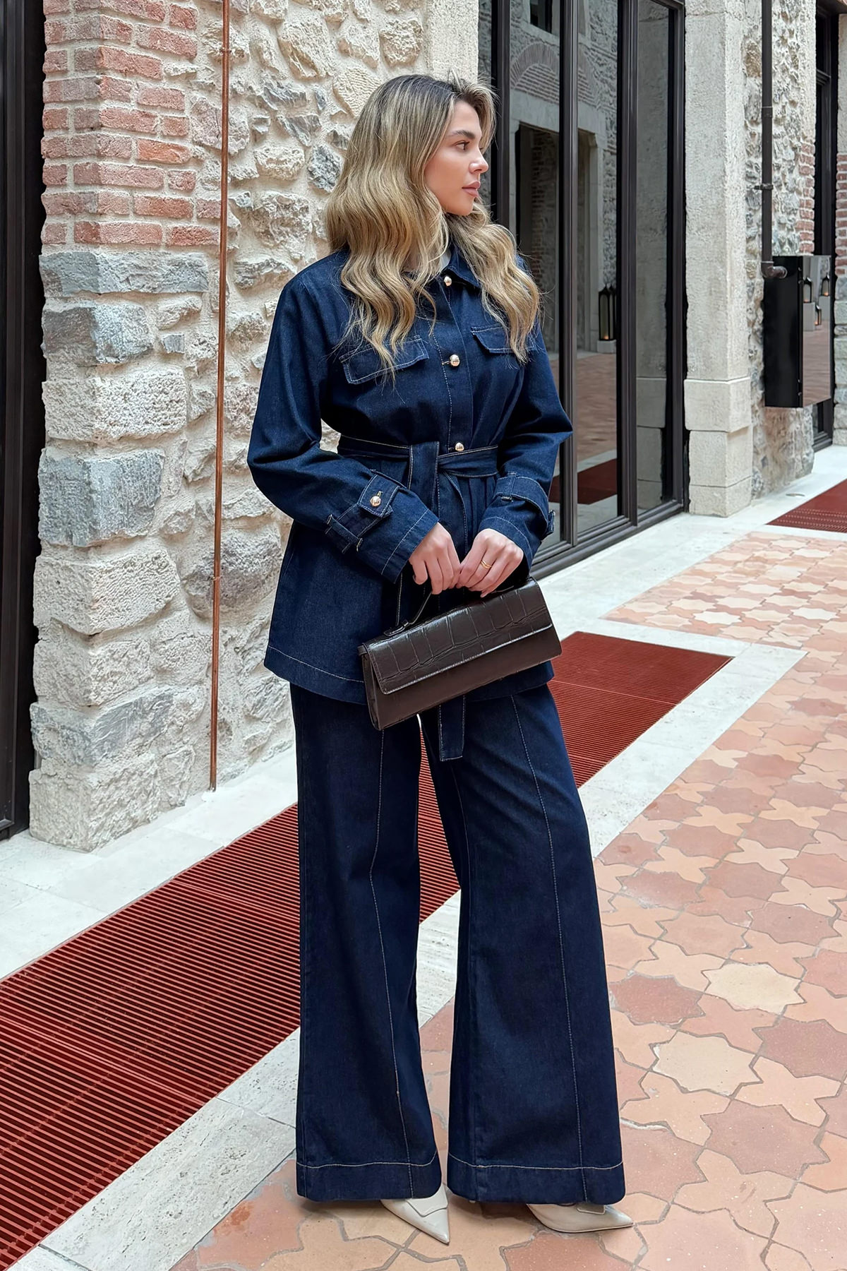 Ceketli Denim Takım 41622 - KOYU MAVİ |  