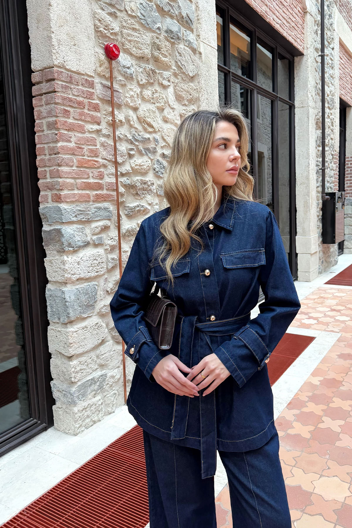 Ceketli Denim Takım 41622 - KOYU MAVİ |  