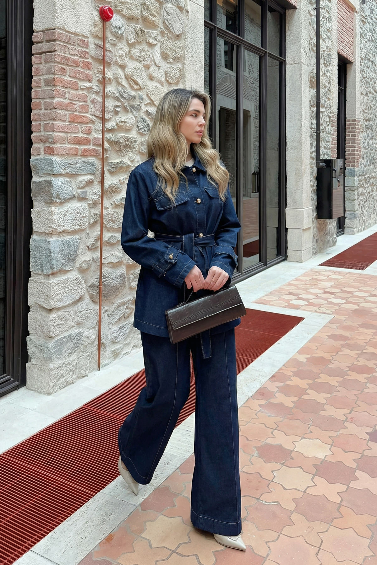 Ceketli Denim Takım 41622 - KOYU MAVİ |  