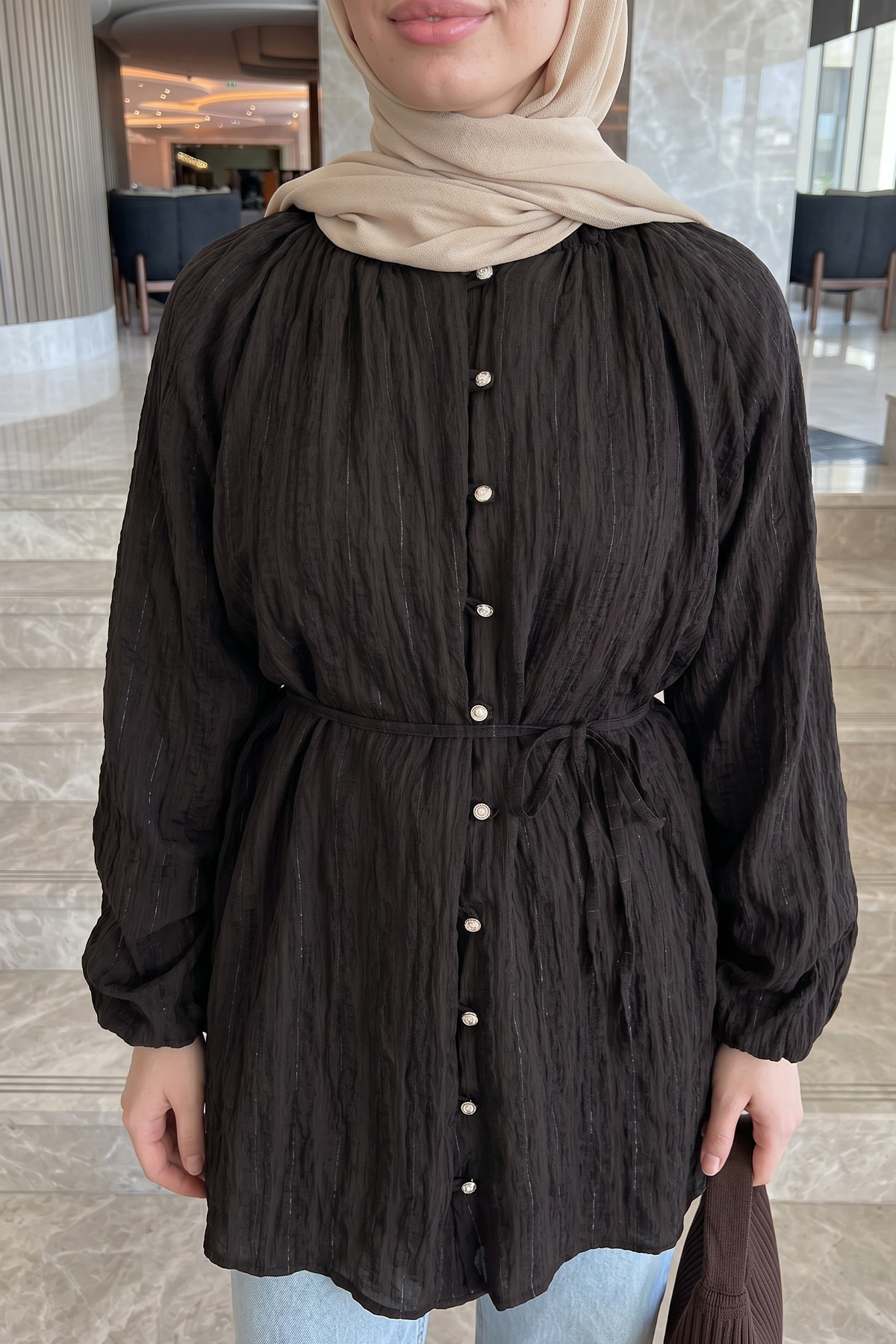 Birit Detaylı Gömlek Y0122 - A. KAHVE |  