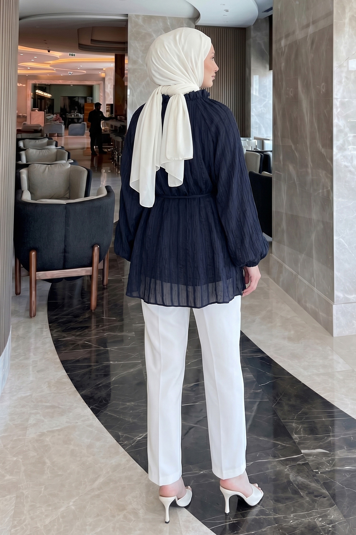 Birit Detaylı Gömlek Y0122 - LACİVERT |  