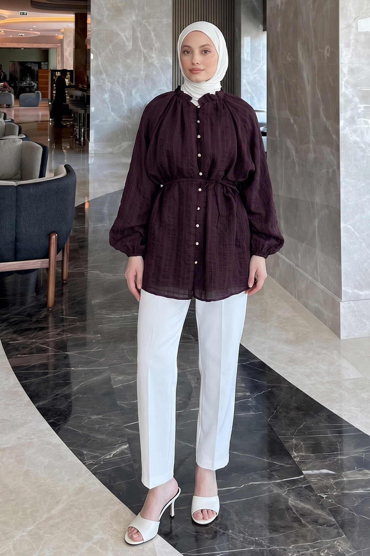 Birit Detaylı Gömlek Y0122 - MÜRDÜM |  