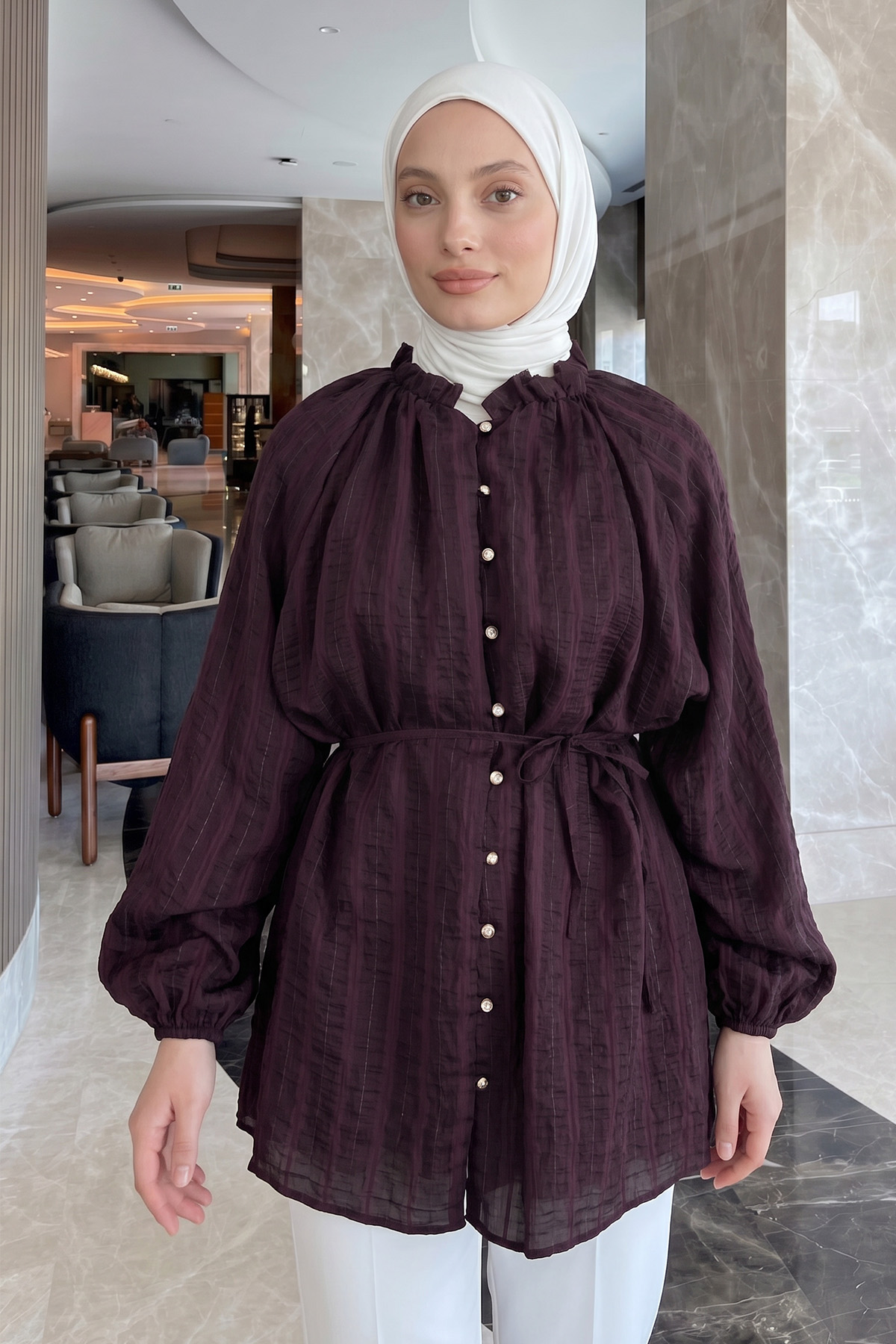 Birit Detaylı Gömlek Y0122 - MÜRDÜM |  