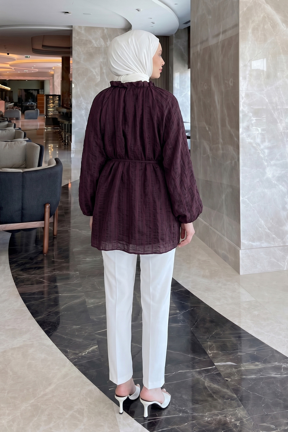 Birit Detaylı Gömlek Y0122 - MÜRDÜM |  