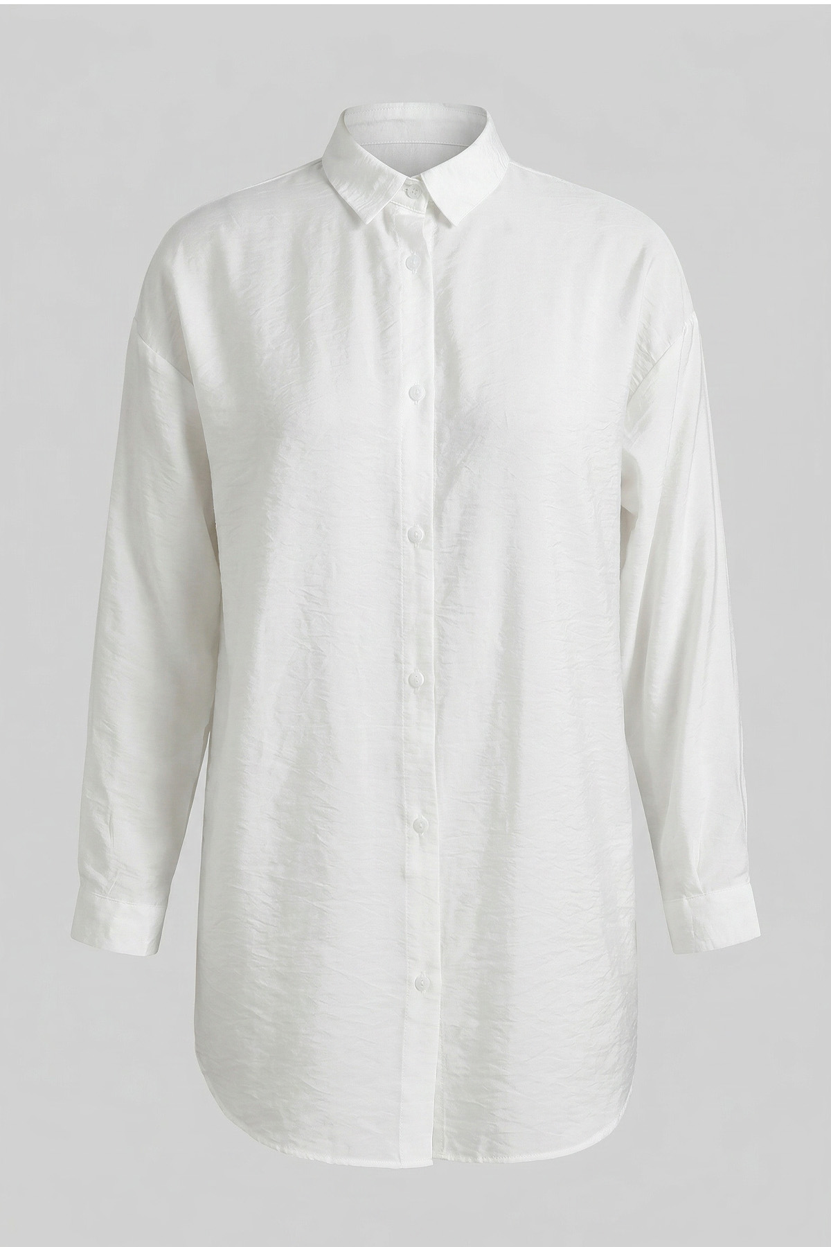 Düğmeli Tesettür Gömlek 612137 - EKRU |  