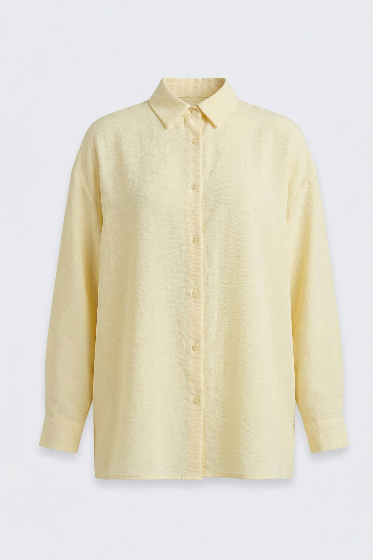 Düğmeli Tesettür Gömlek 612137 - SARI |  